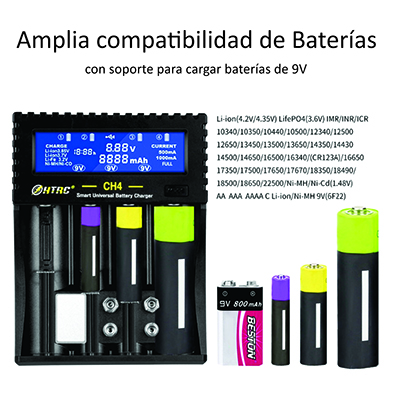 CARGADOR INTELIGENTE DE BATERIAS DE LITIO HTRC CH4