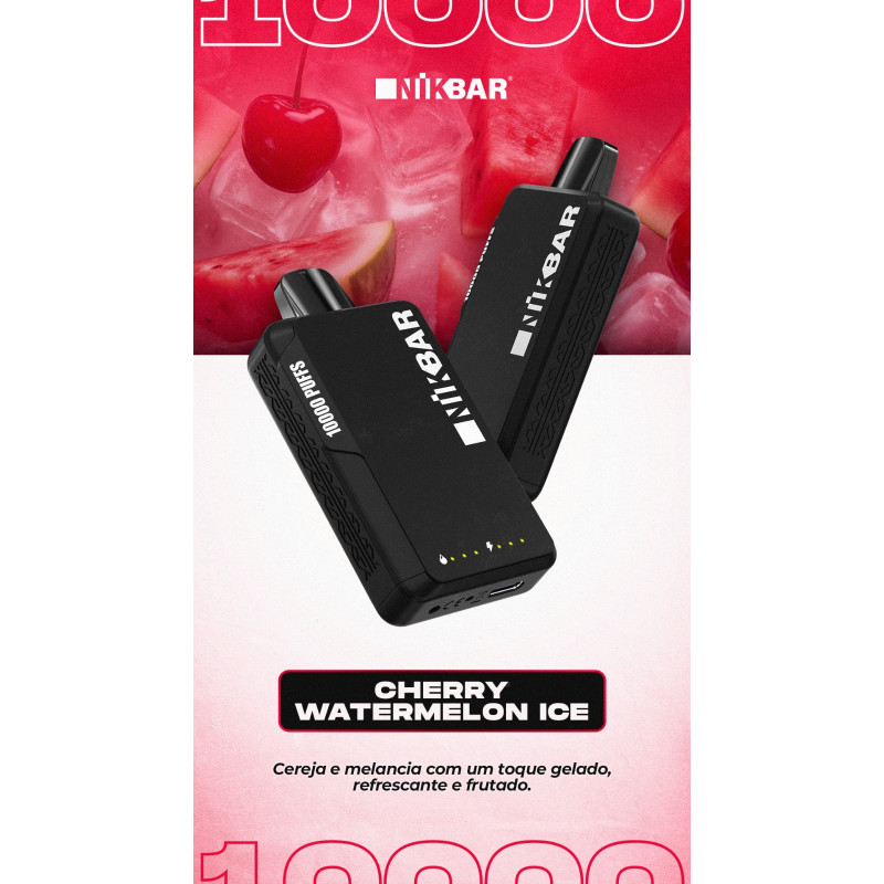 Vaper Nikbar 10000 puff cherry sandia ice