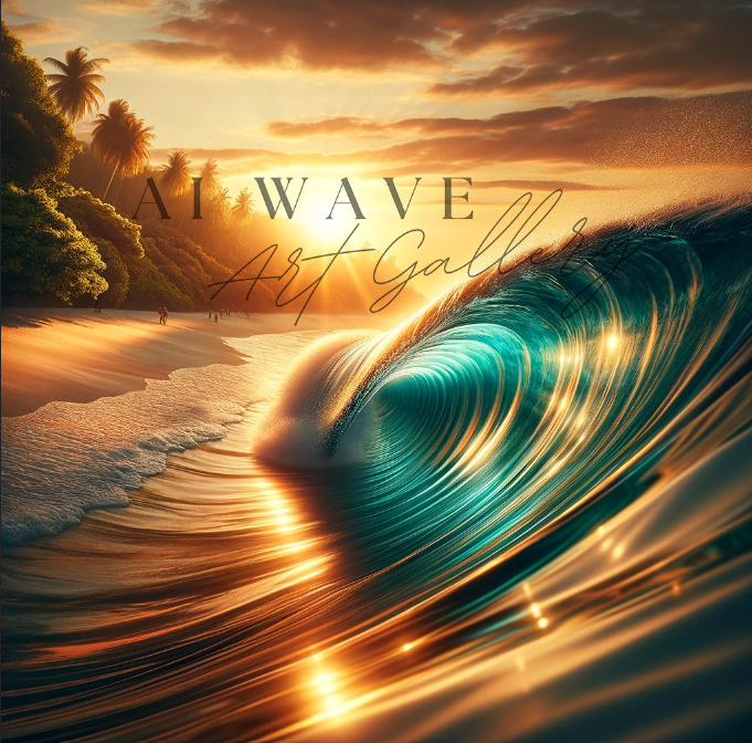 Orange Glassy AI WAVE Print