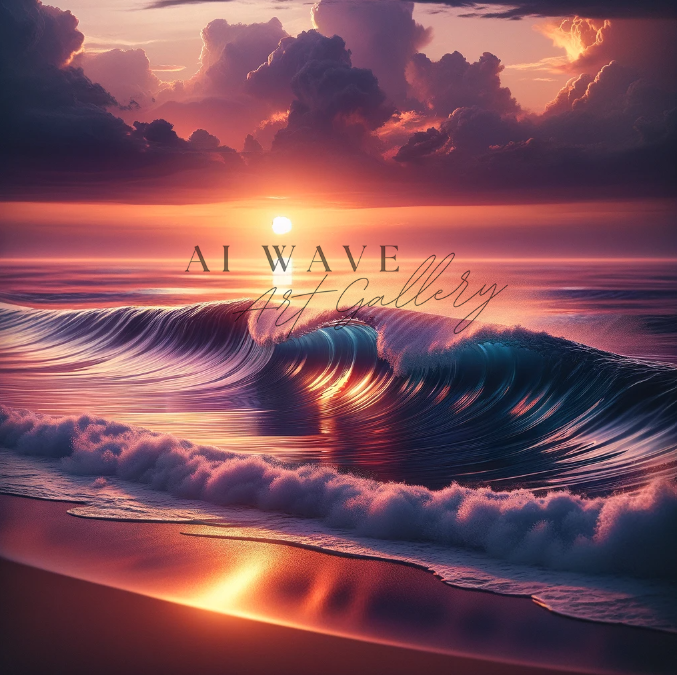 Purple Glassy AI WAVE Print