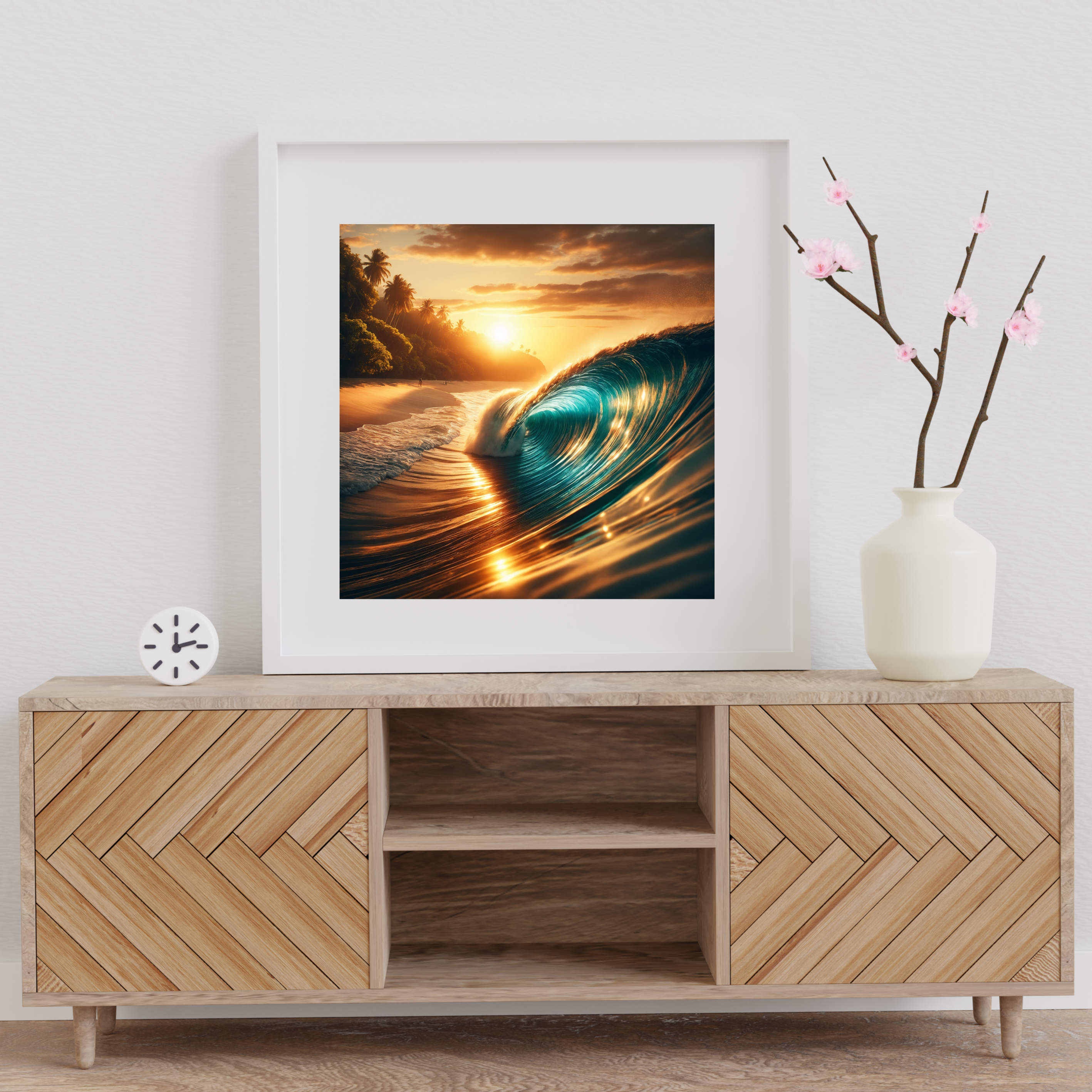 Orange Glassy AI WAVE Print