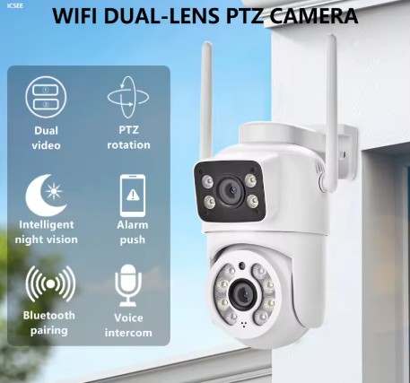 Cámara PTZ WiFi de doble lente