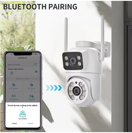 Cámara PTZ WiFi de doble lente