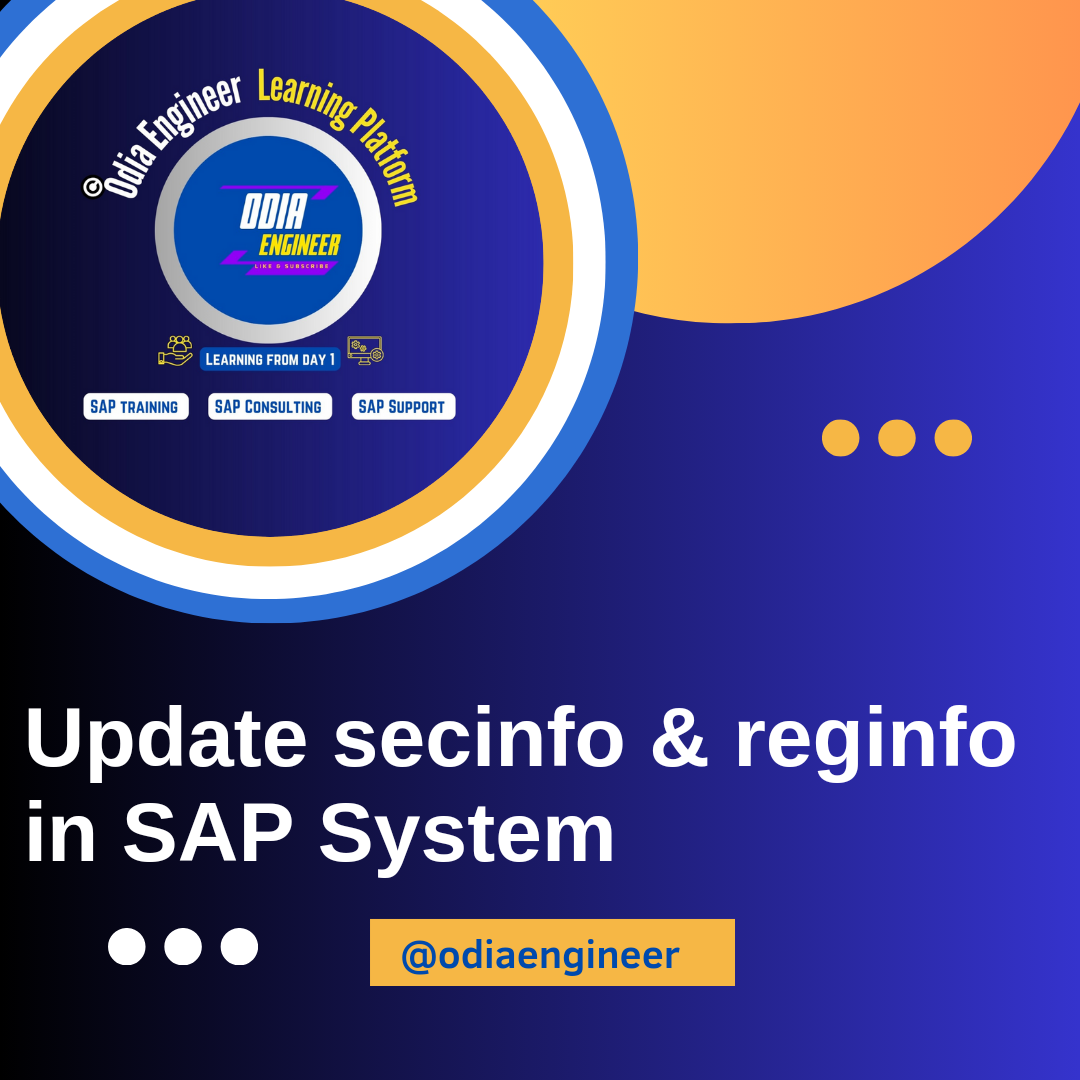 How to update secinfo and reginfo ( Step by step)