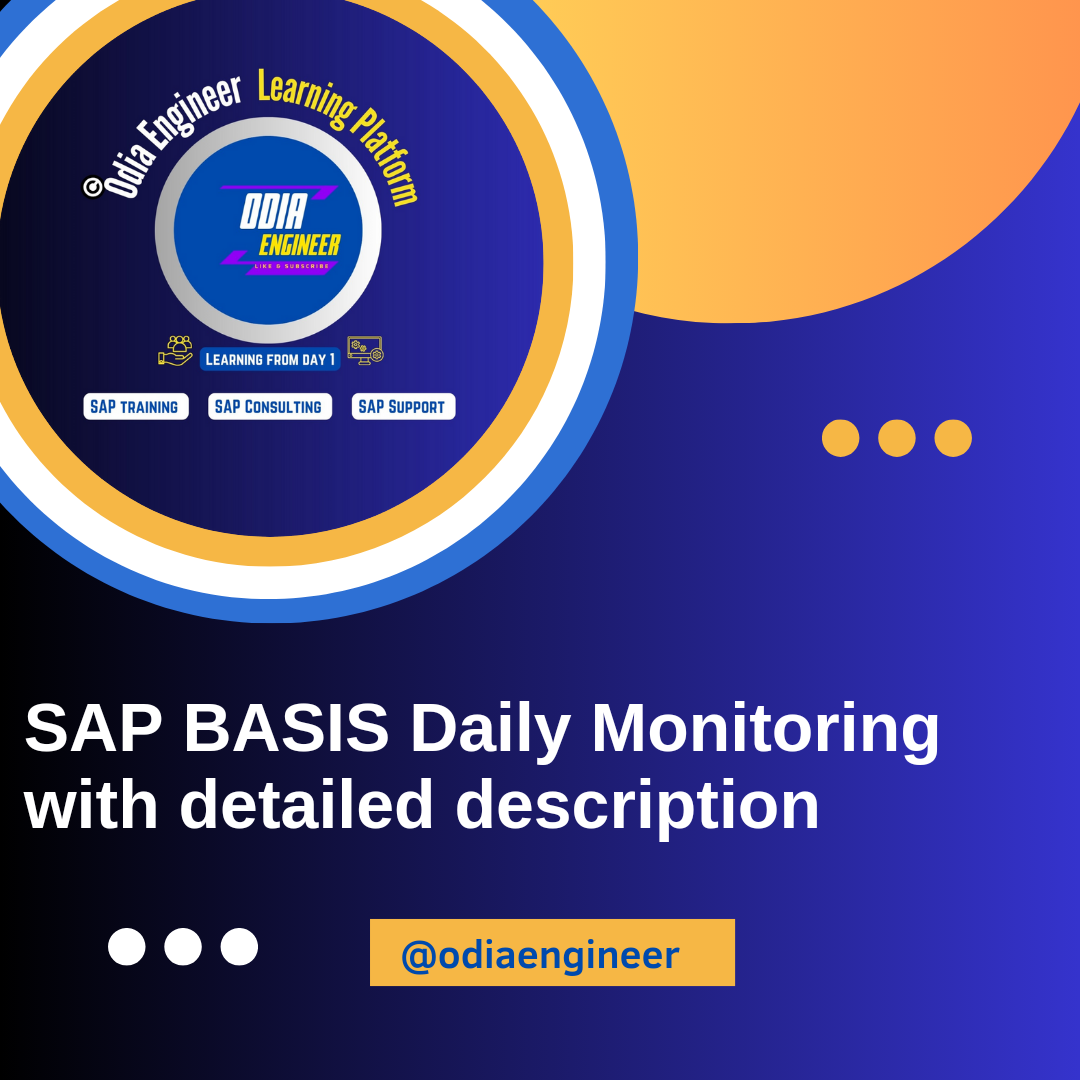 SAP BASIS Daily Monitoring