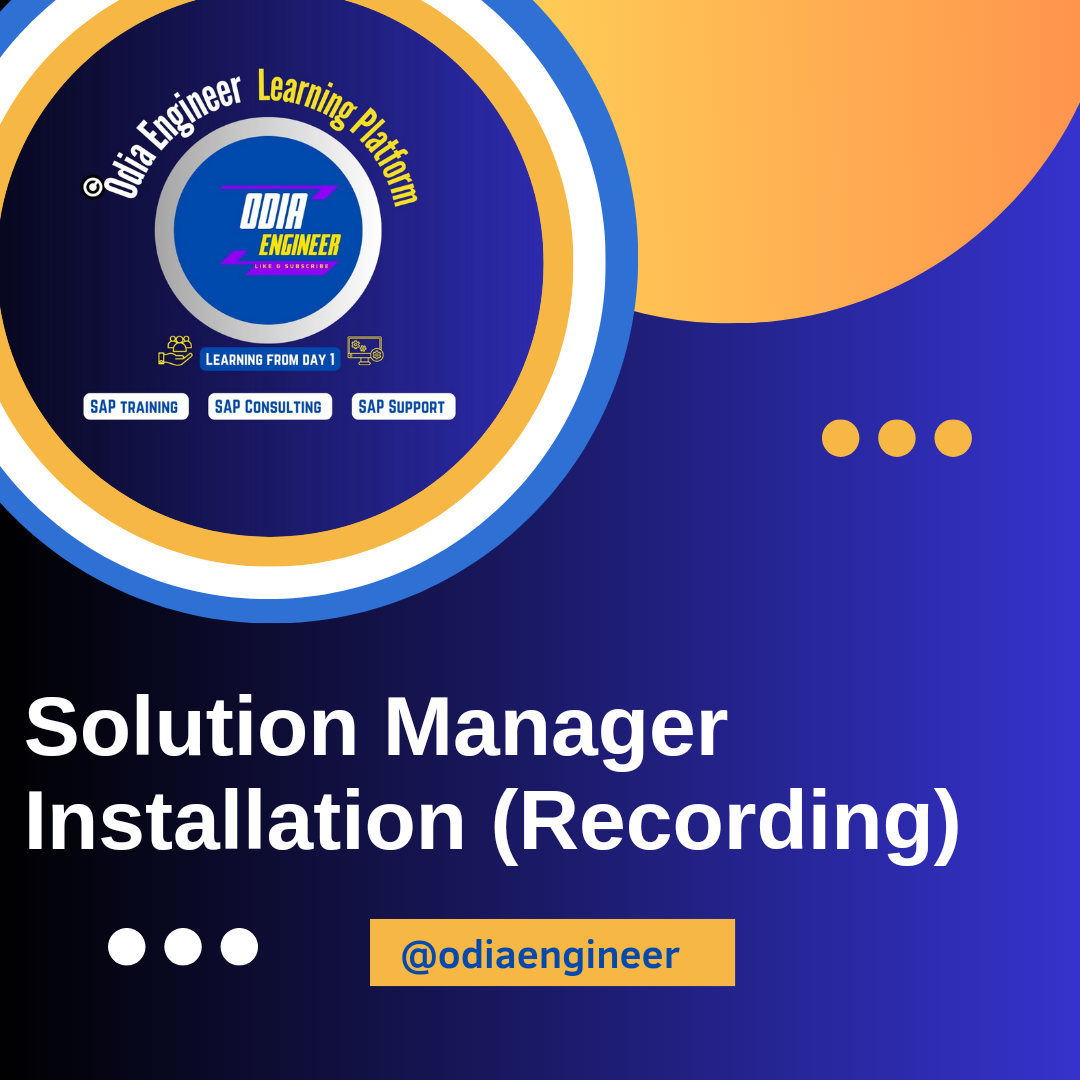 Solution Manager Installation and Configuration