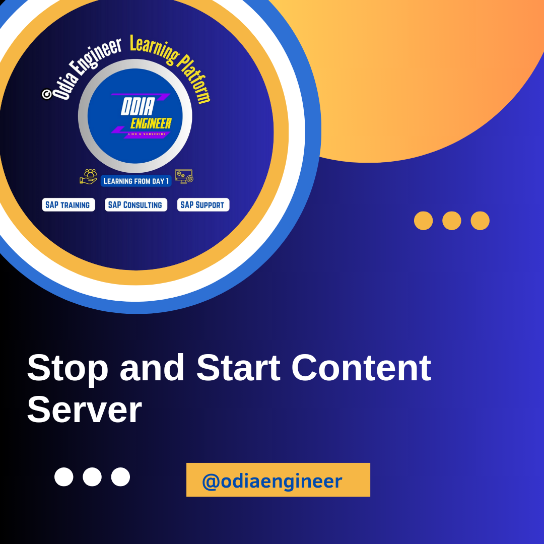 Stop and Start of Content Server