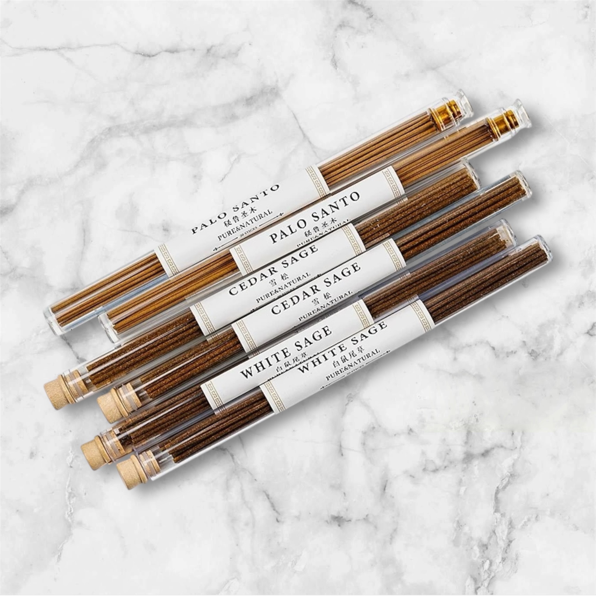 (Preorder) White Sage Natural Incense Sticks and Dusk Cloud Ceramics Incense Sticks Holder