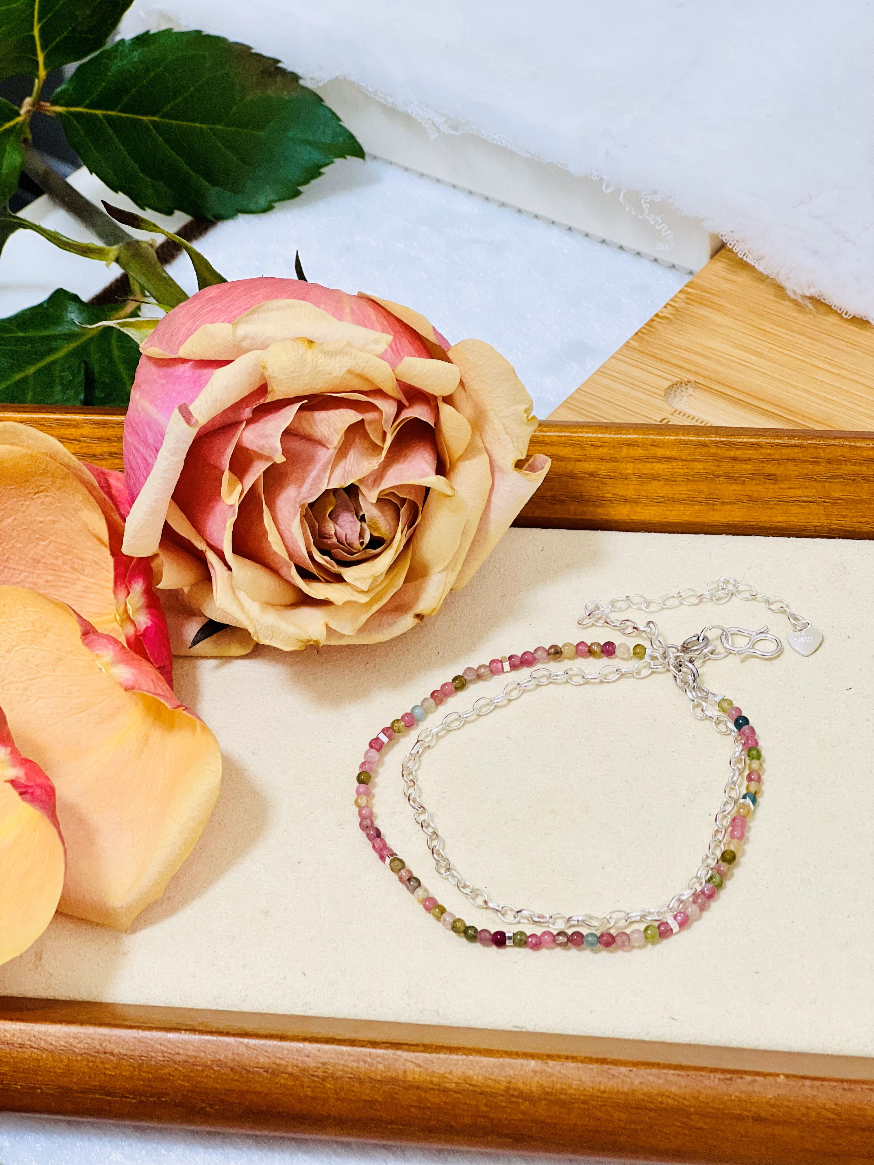 Tourmaline Anklet 999 Silver