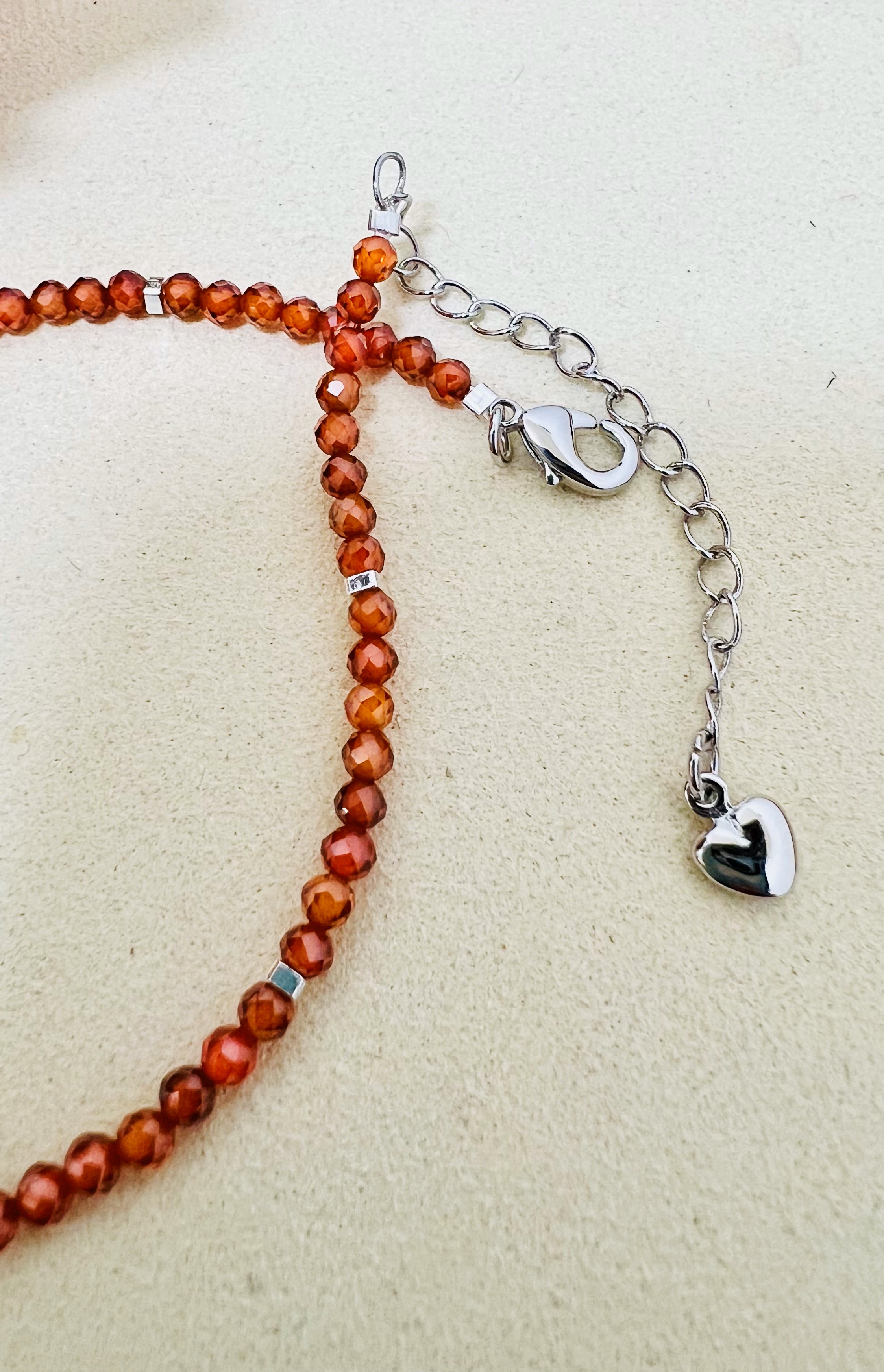 Pomegranate Garnet Anklet 999 925 Silver