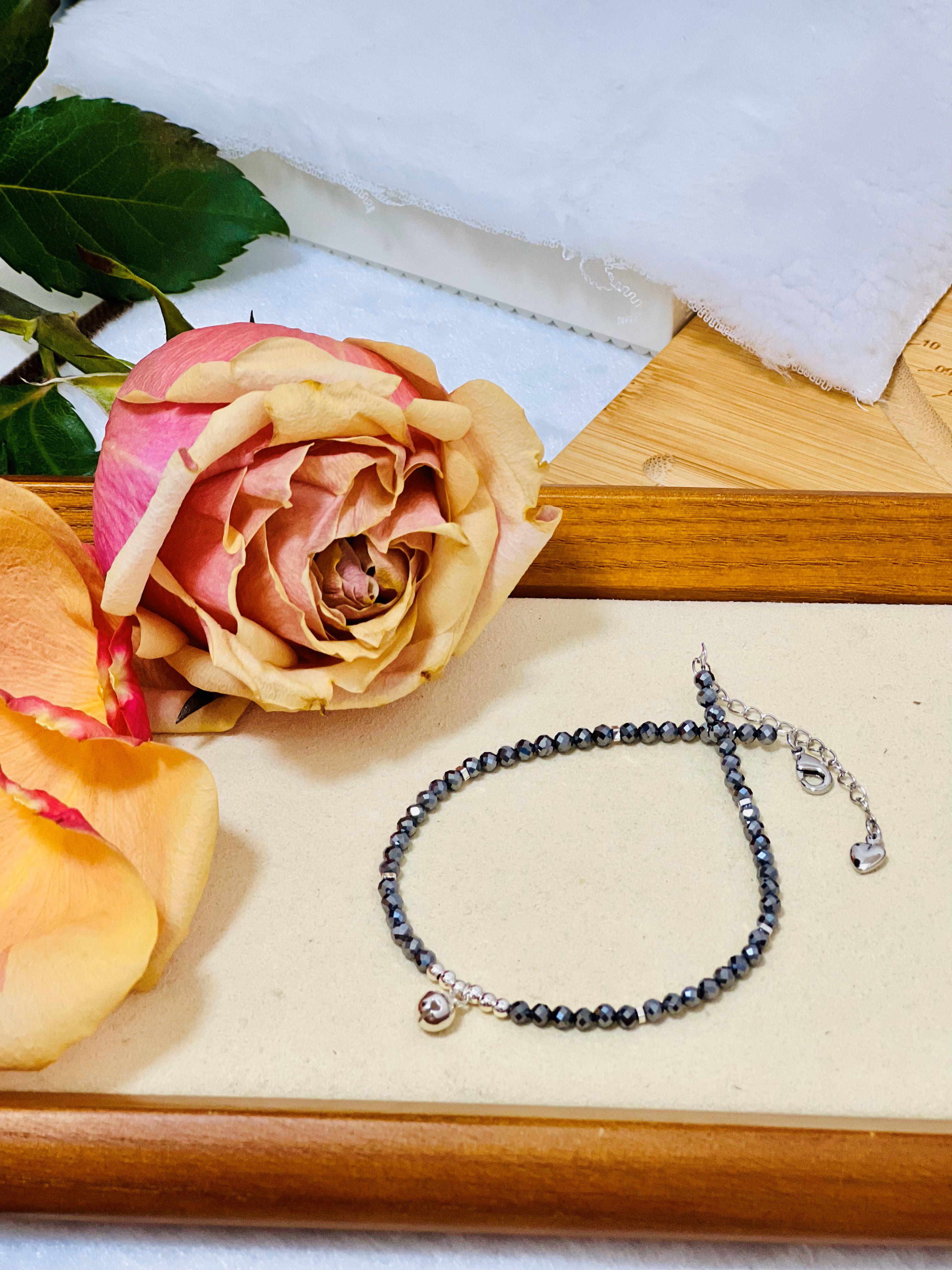 Hematite Anklet 999 925 Silver