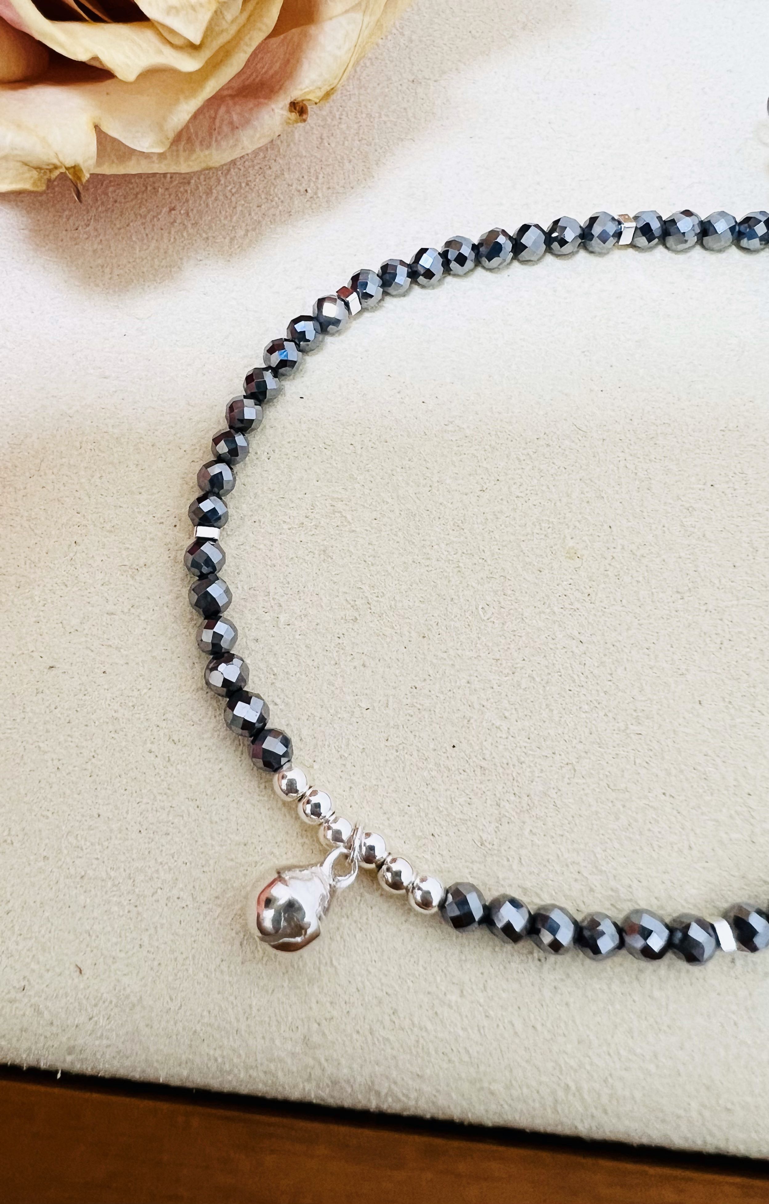 Hematite Anklet 999 925 Silver