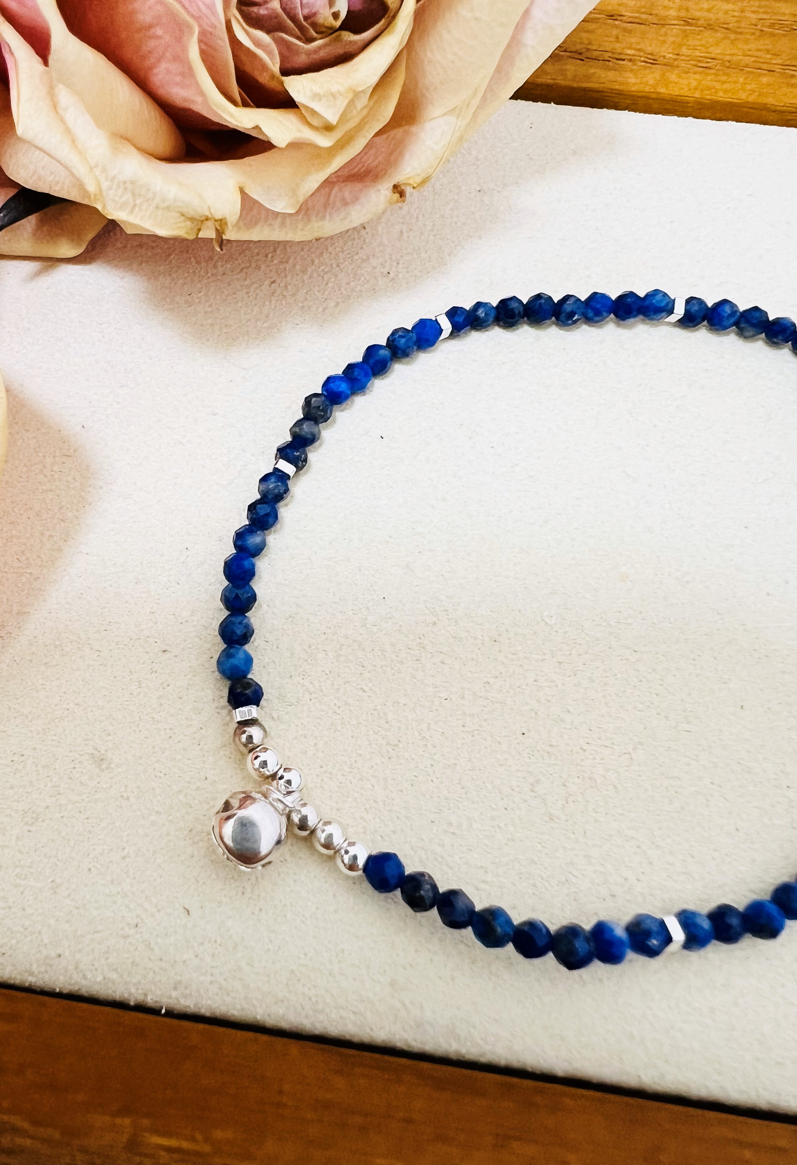 Lapis Lazuli Anklet 999 925 Silver