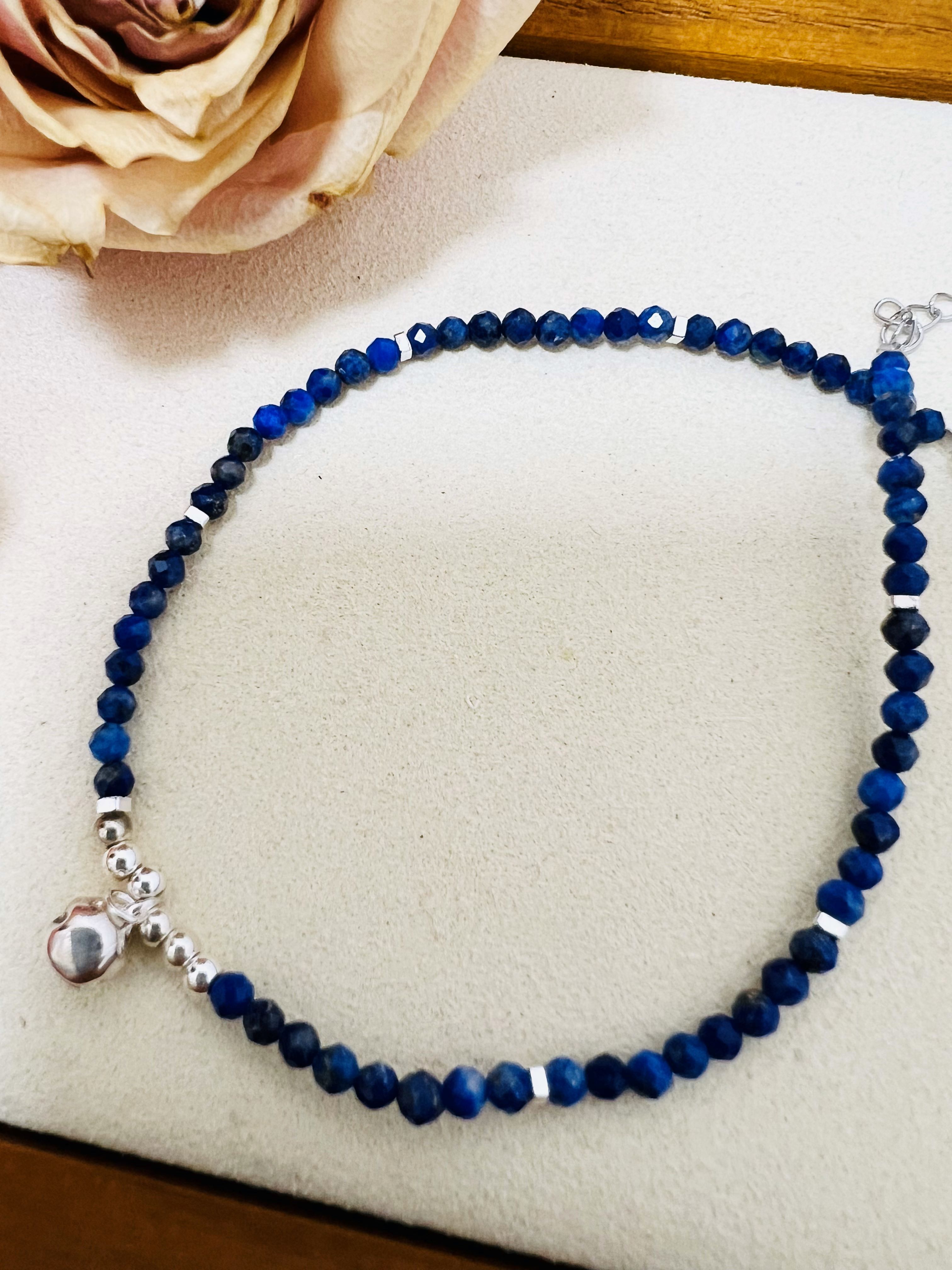 Lapis Lazuli Anklet 999 925 Silver
