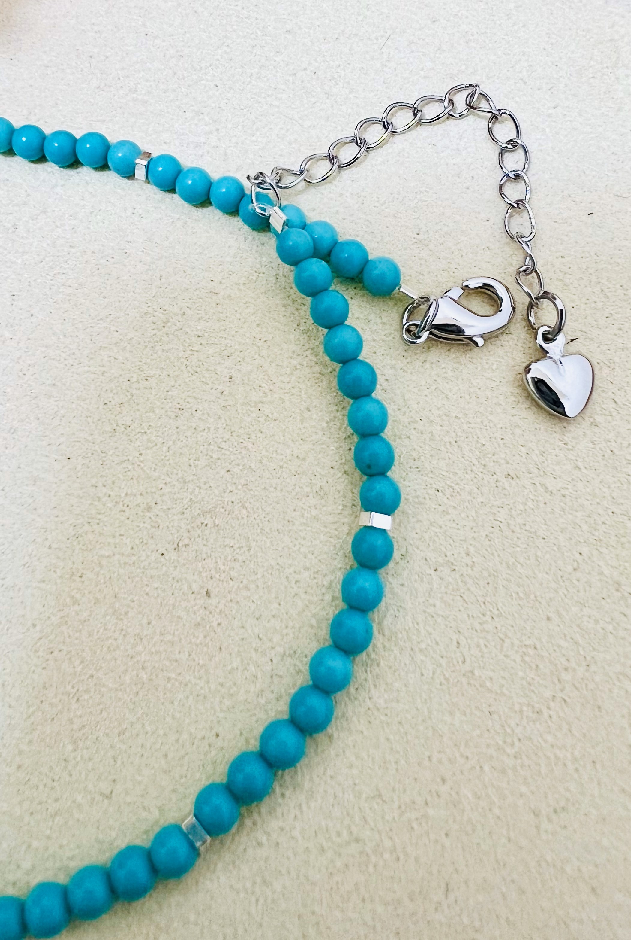 Blue Turquoise Anklet 999 925 Silver
