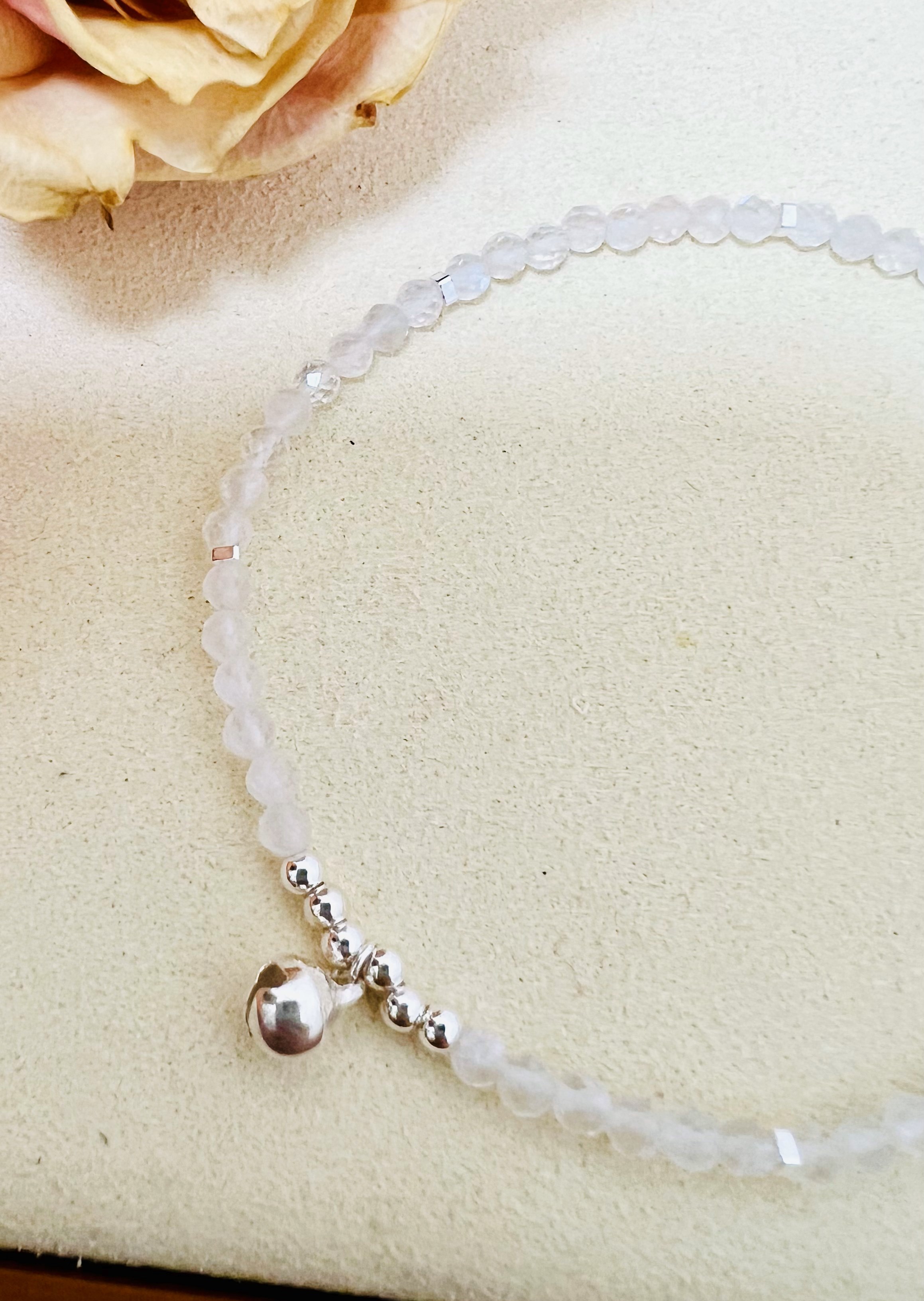 Moonstone Anklet 999 925 Silver