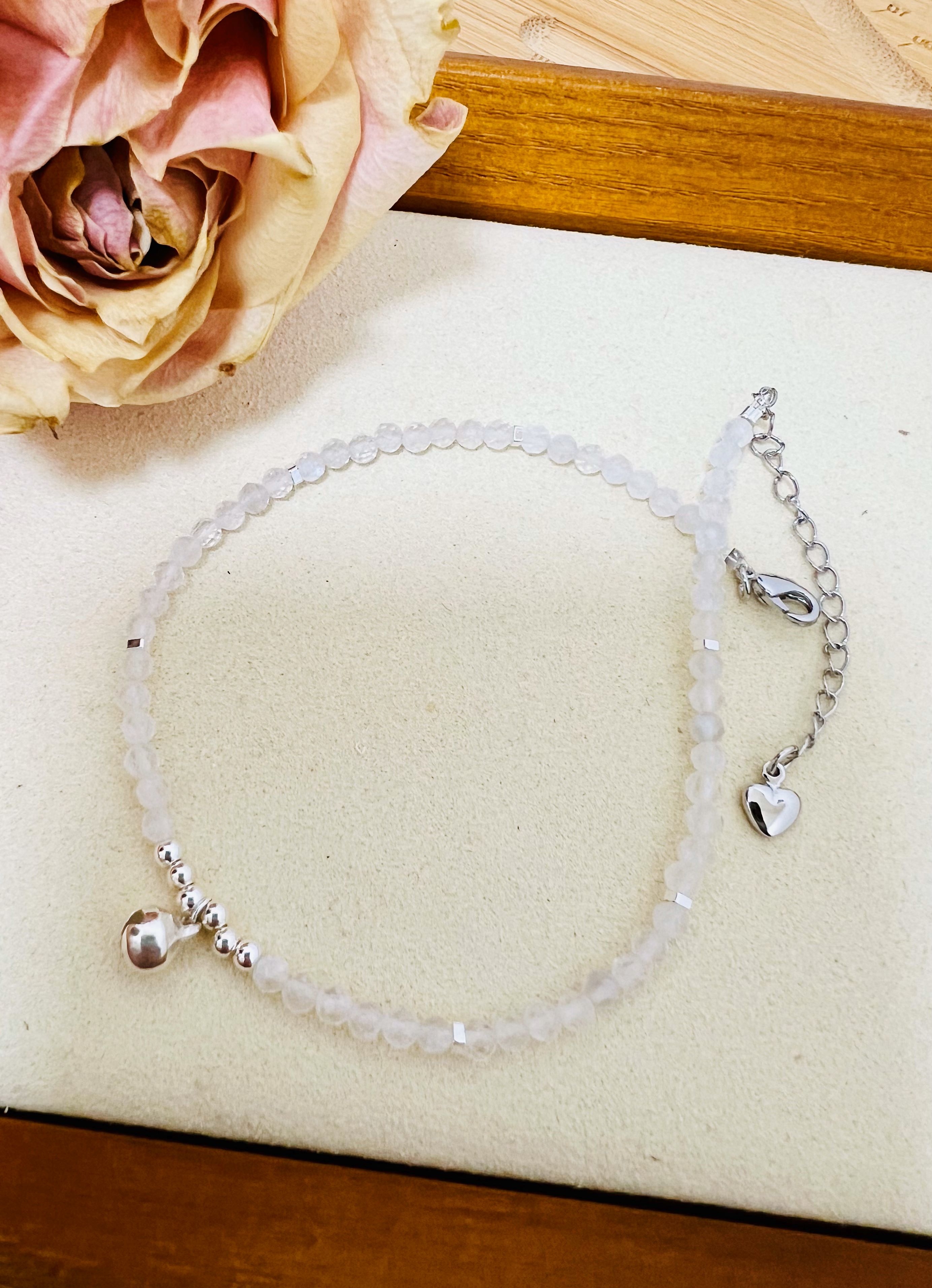Moonstone Anklet 999 925 Silver