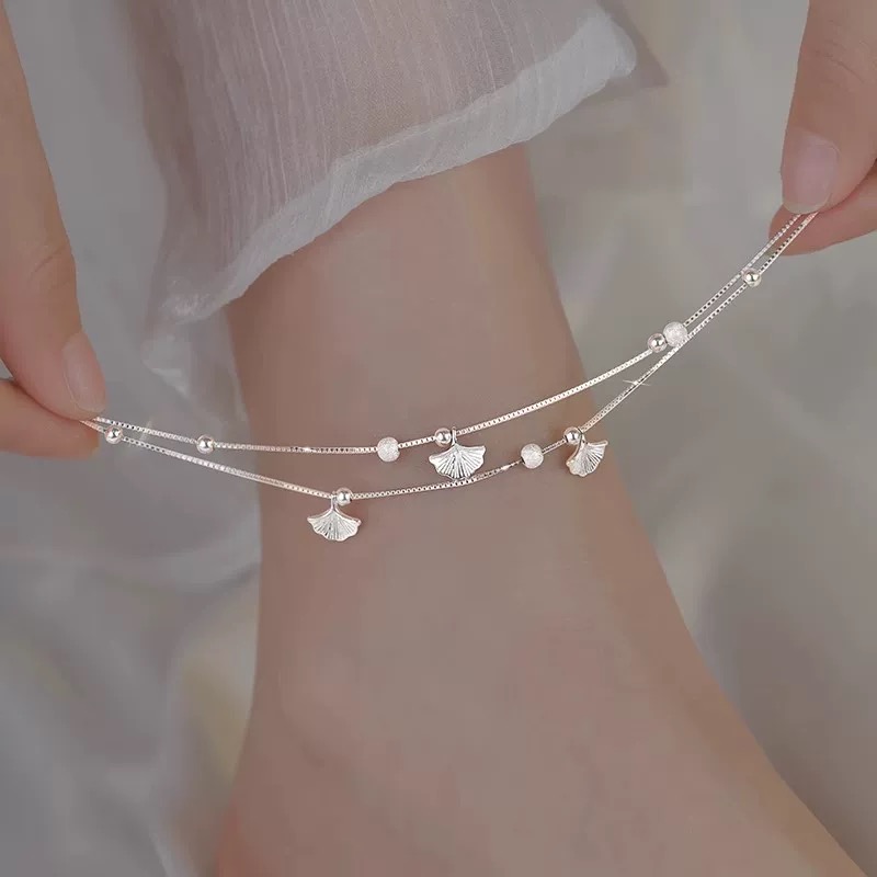 Gingko Leaf Anklet 999 Silver