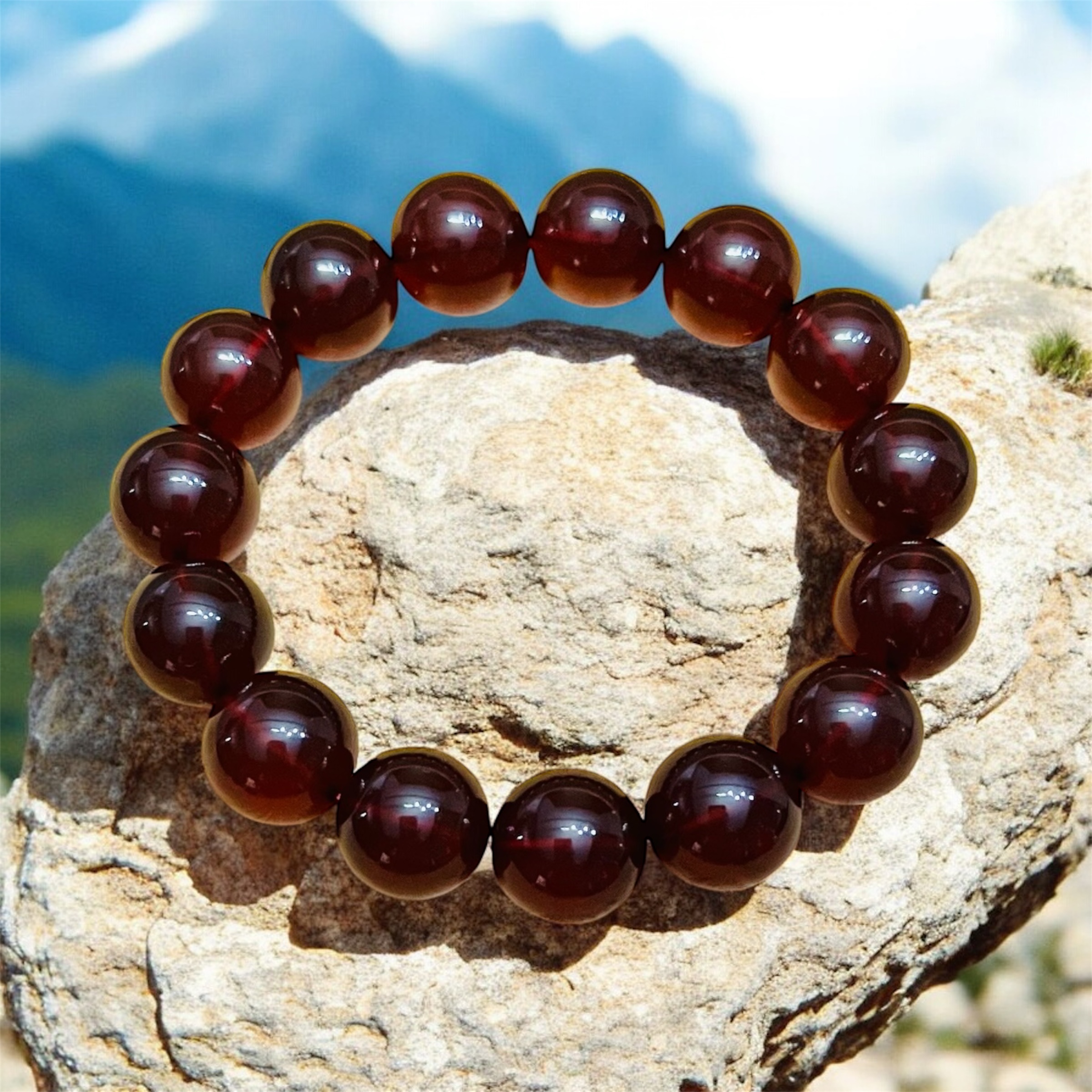 Natural Blood Amber Bracelet – 23g | Certified Authentic