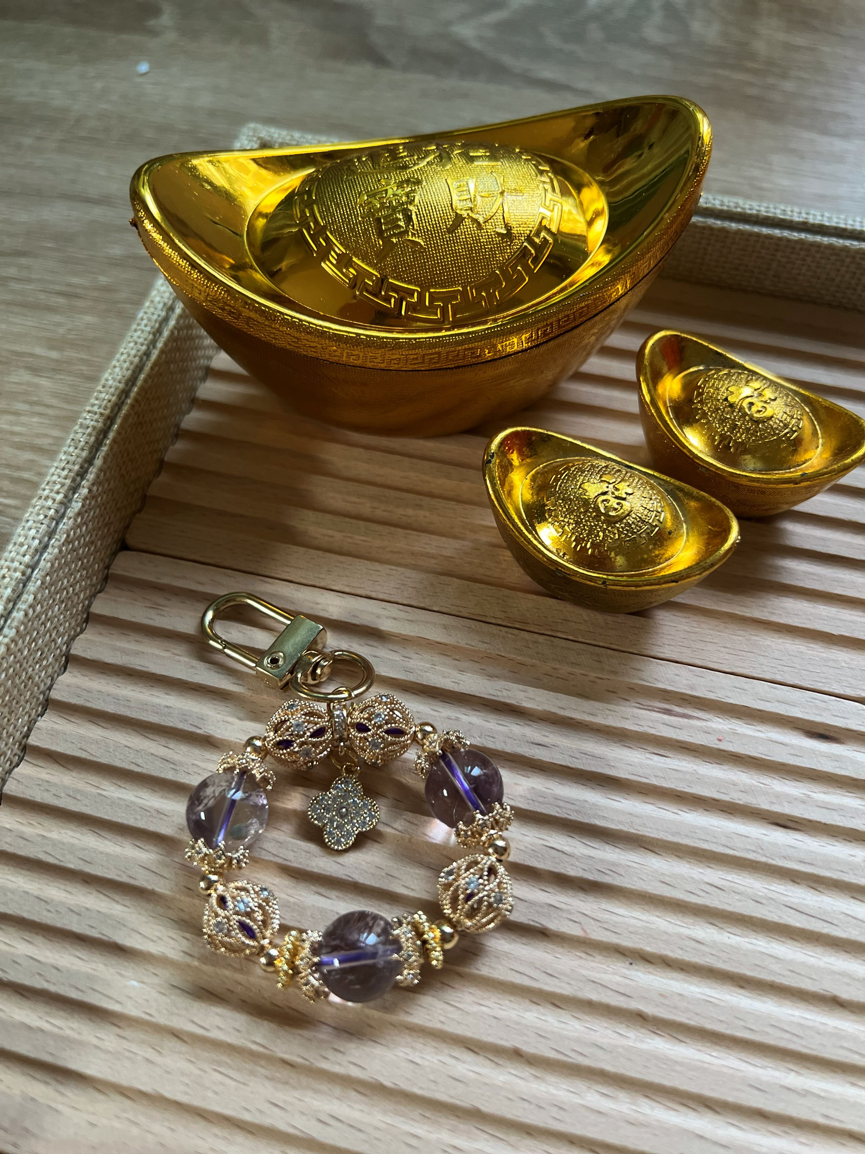 🐰 Rabbit Zodiac Bag Charm — Lavender Quartz