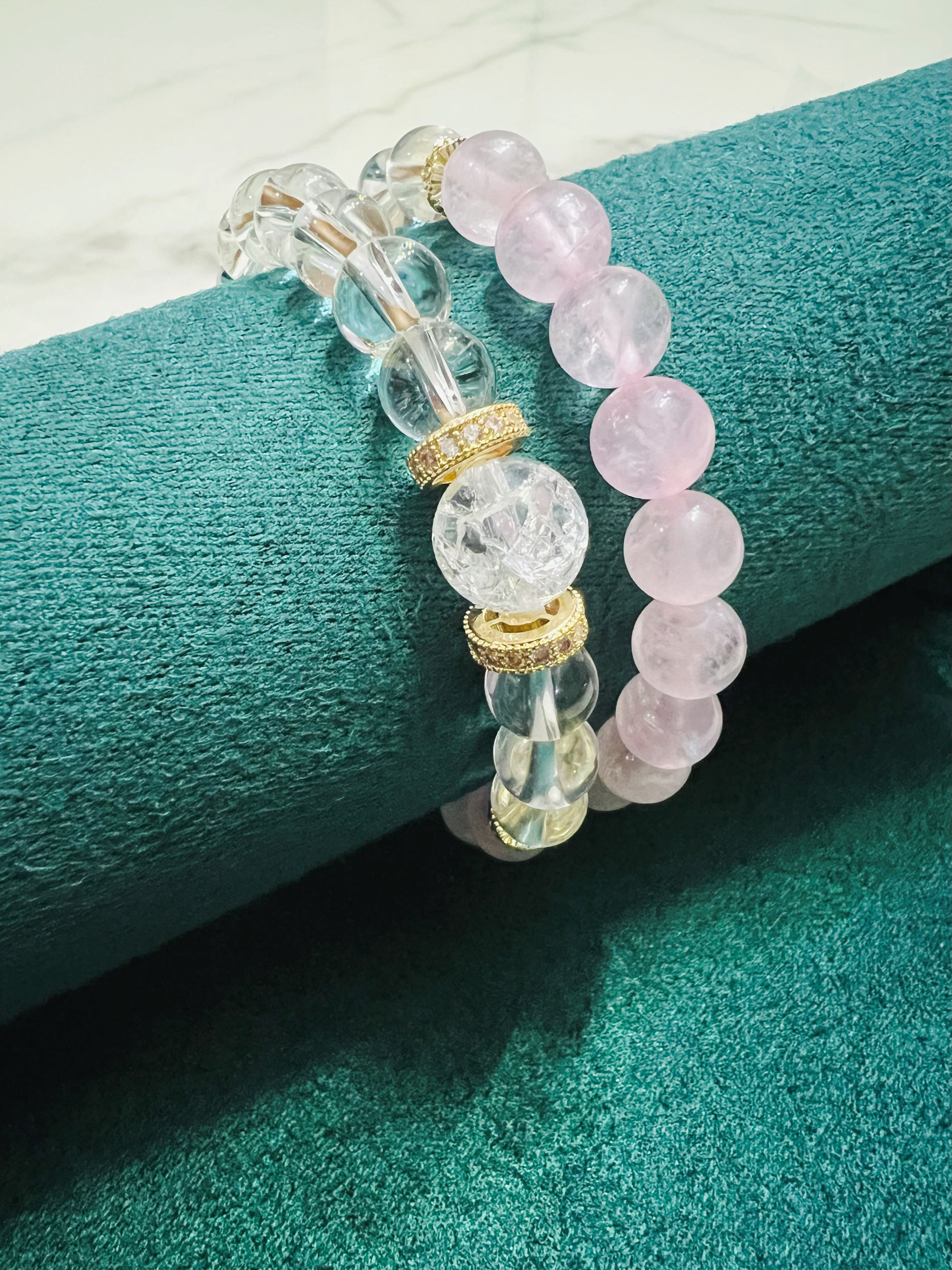 Himalayan Quartz, Clear Quartz & Rose Quartz Bracelet