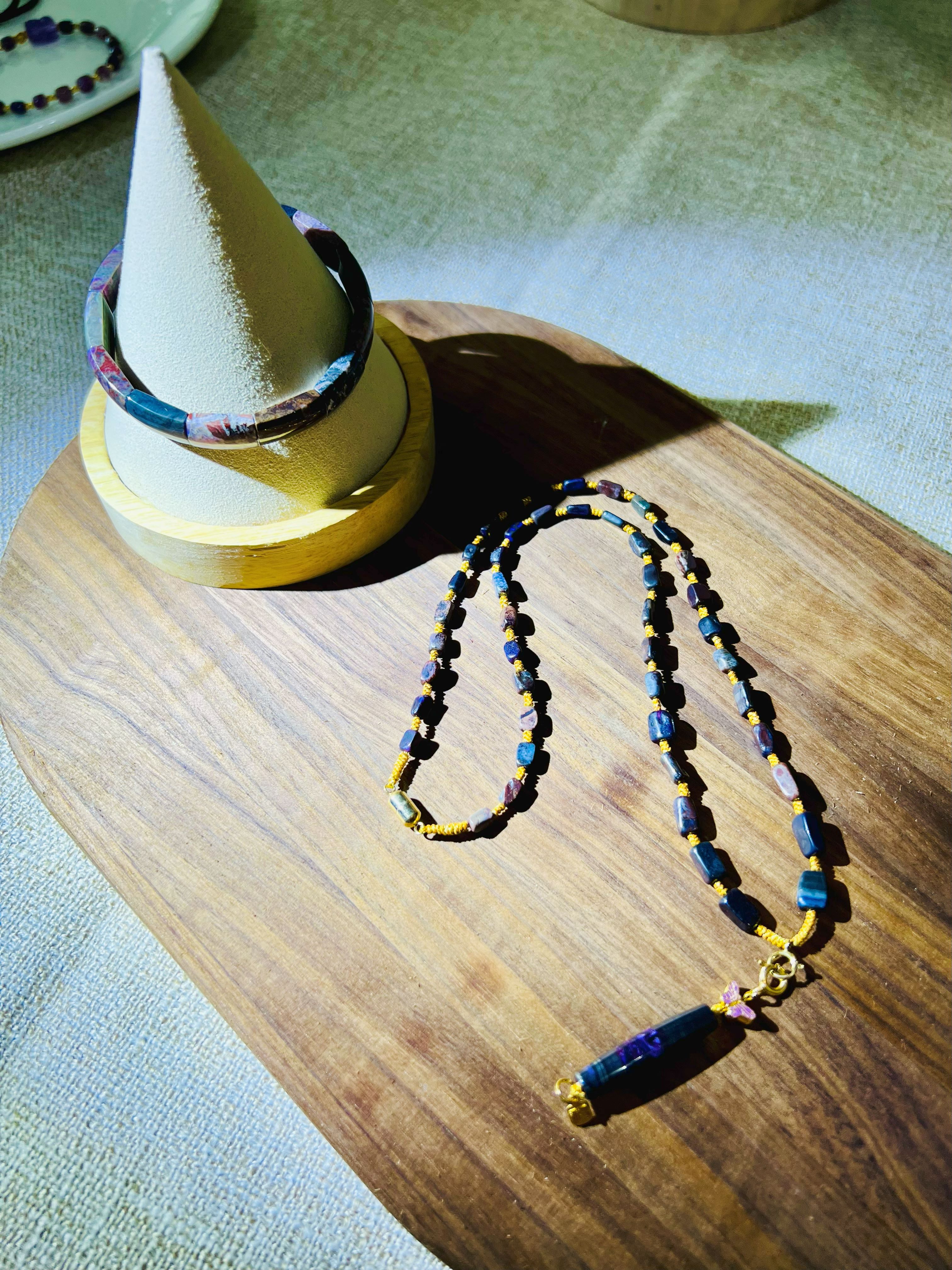 Natural Sugilite Deep Purple with Dark Matrix Drop Pendant Necklace | Certified Authentic
