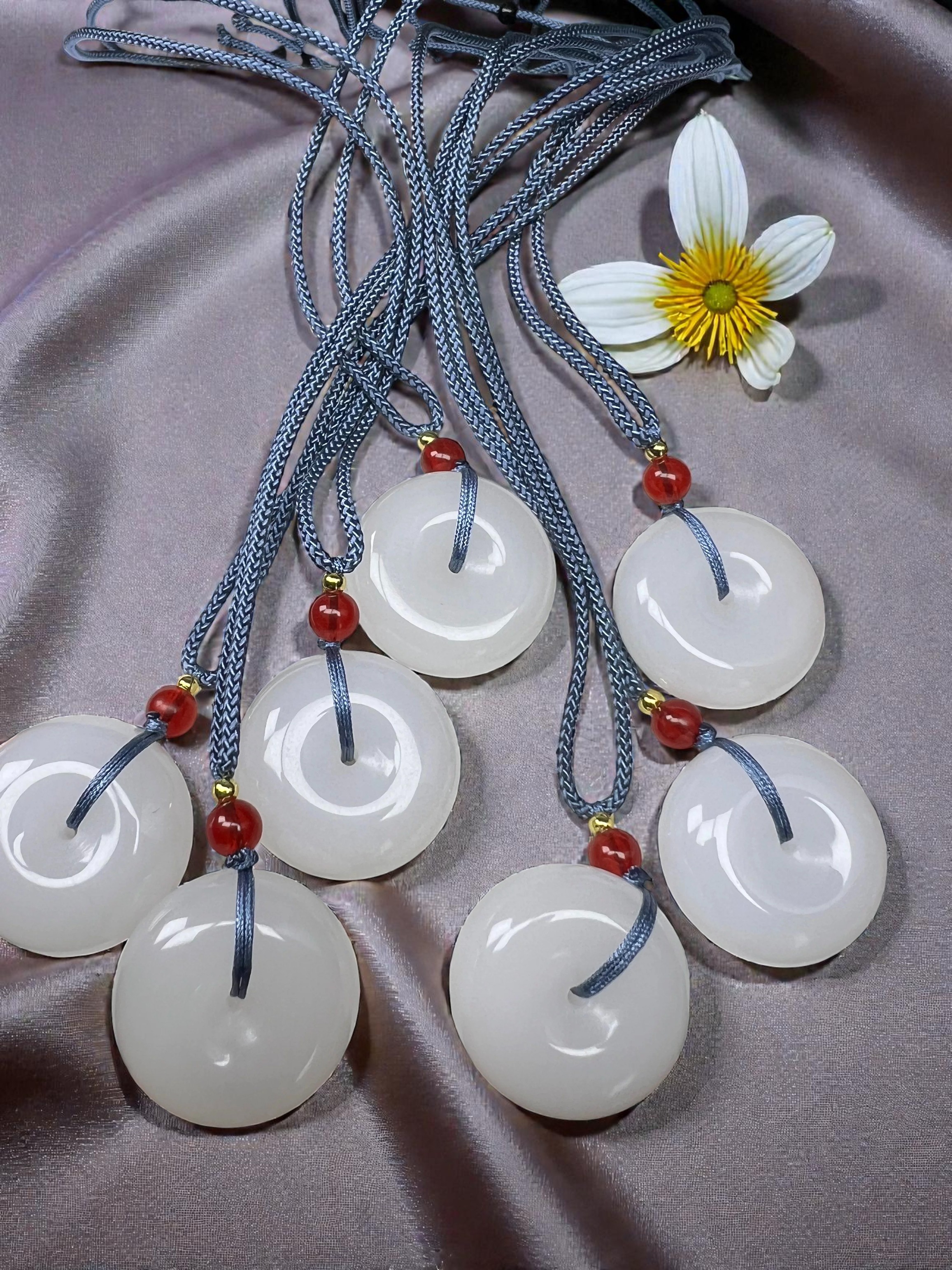Love + Jade, Hetian White Jade Peace Pendant Necklace