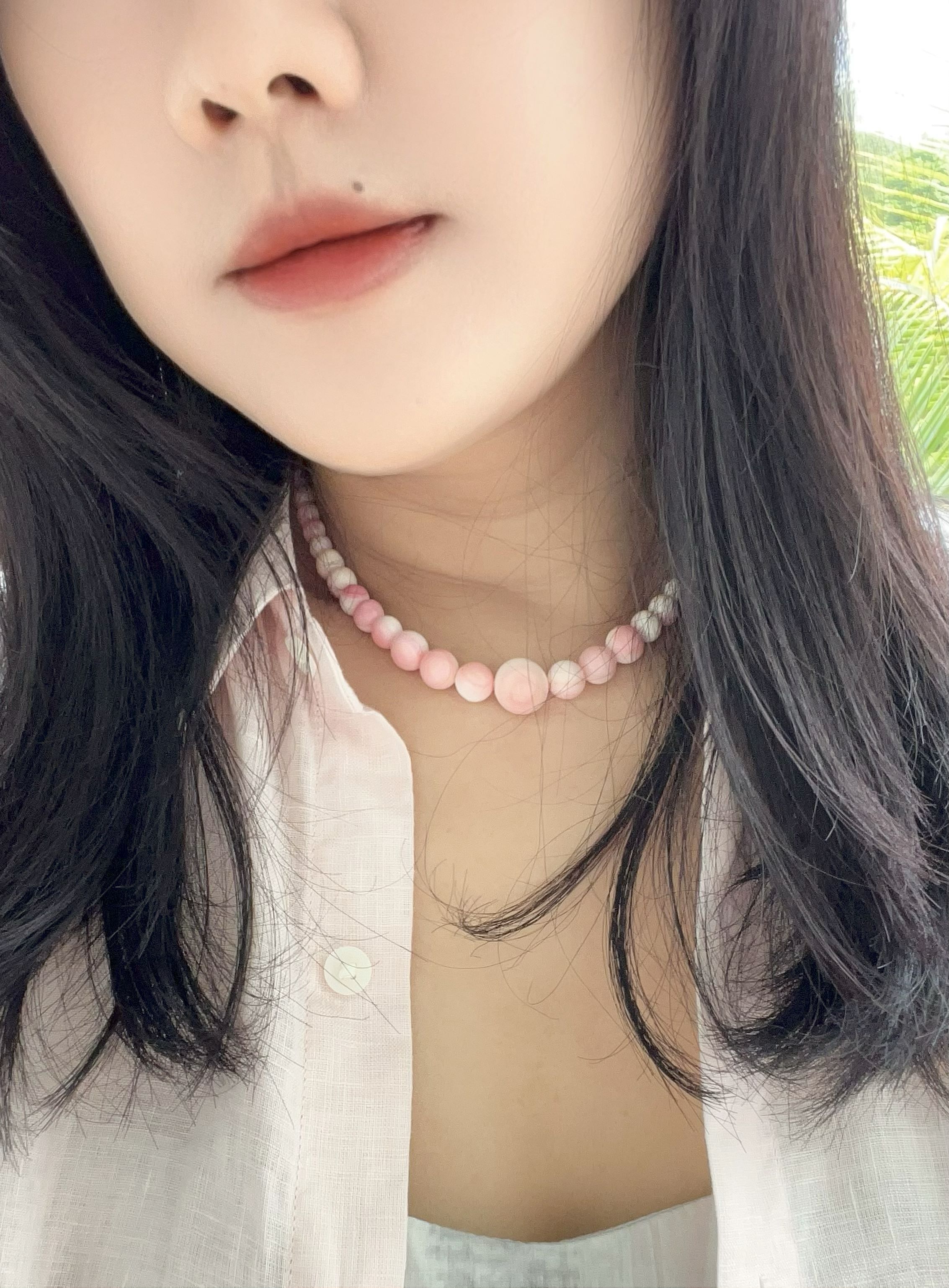 Pink Tide – Organic Queen Conch Statement Bead Necklace