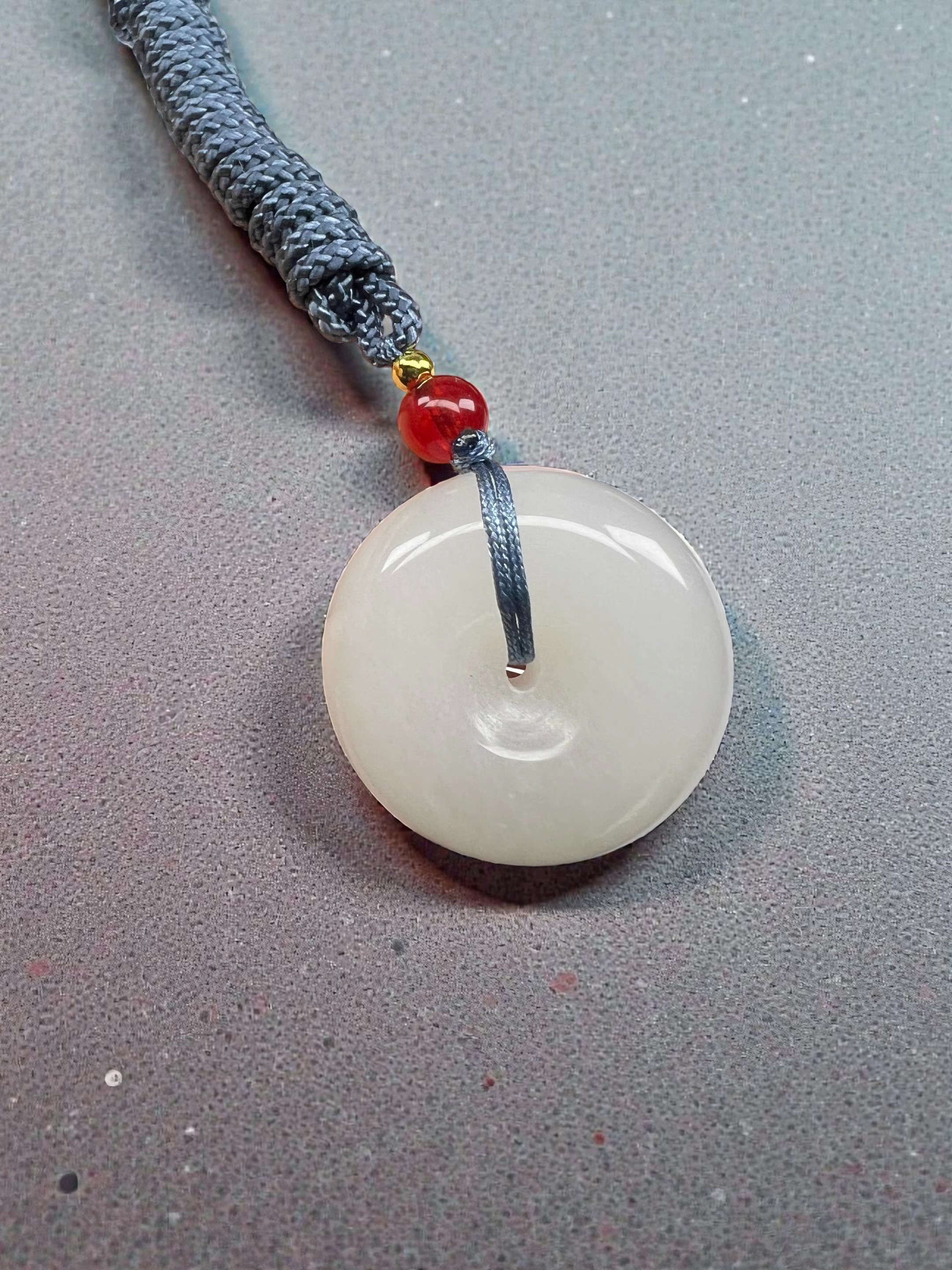 Love + Jade, Hetian White Jade Peace Pendant Necklace