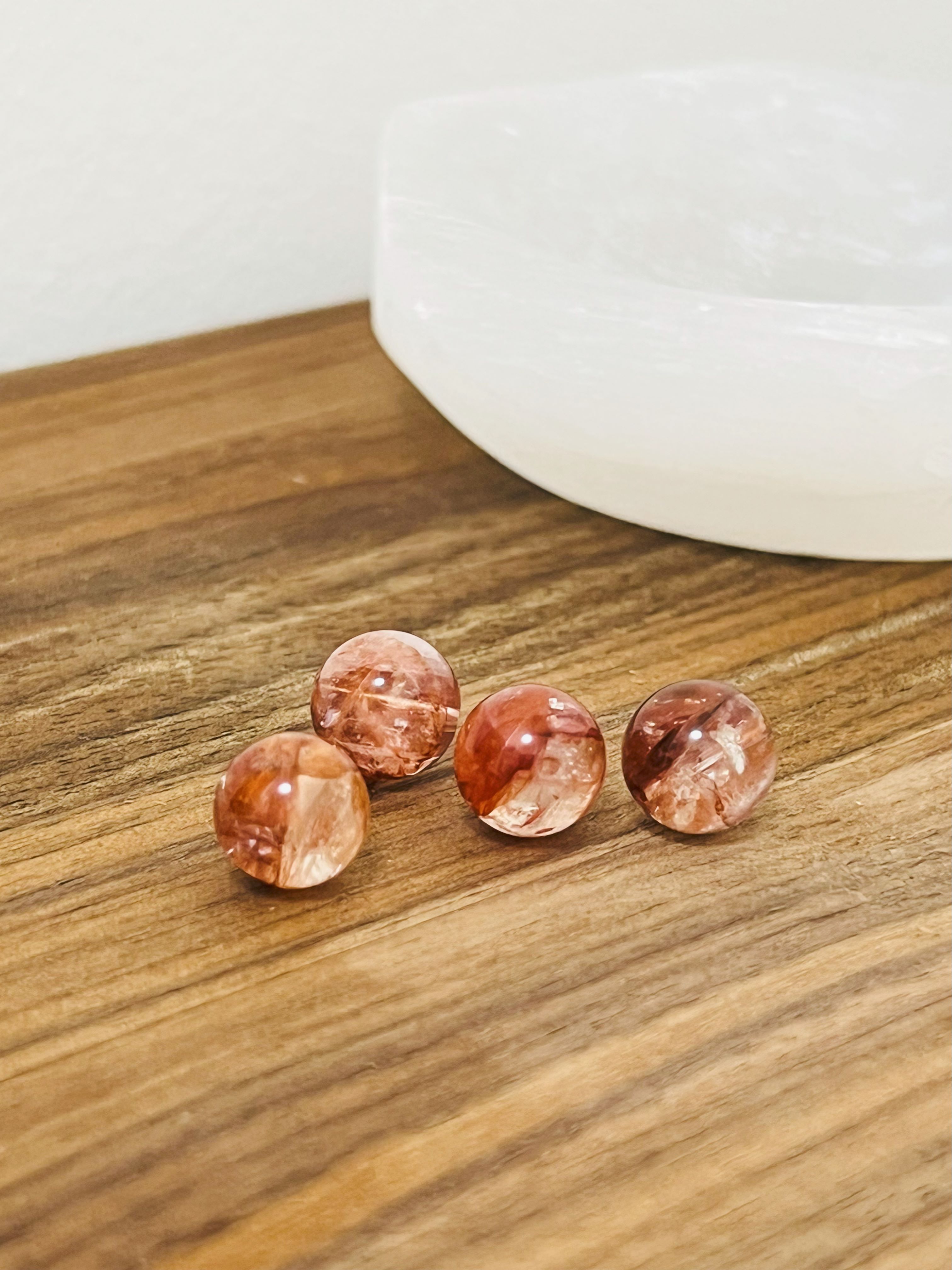 Clear Quartz Bracelet with Hematoid Quartz Centerpiece Bracelet