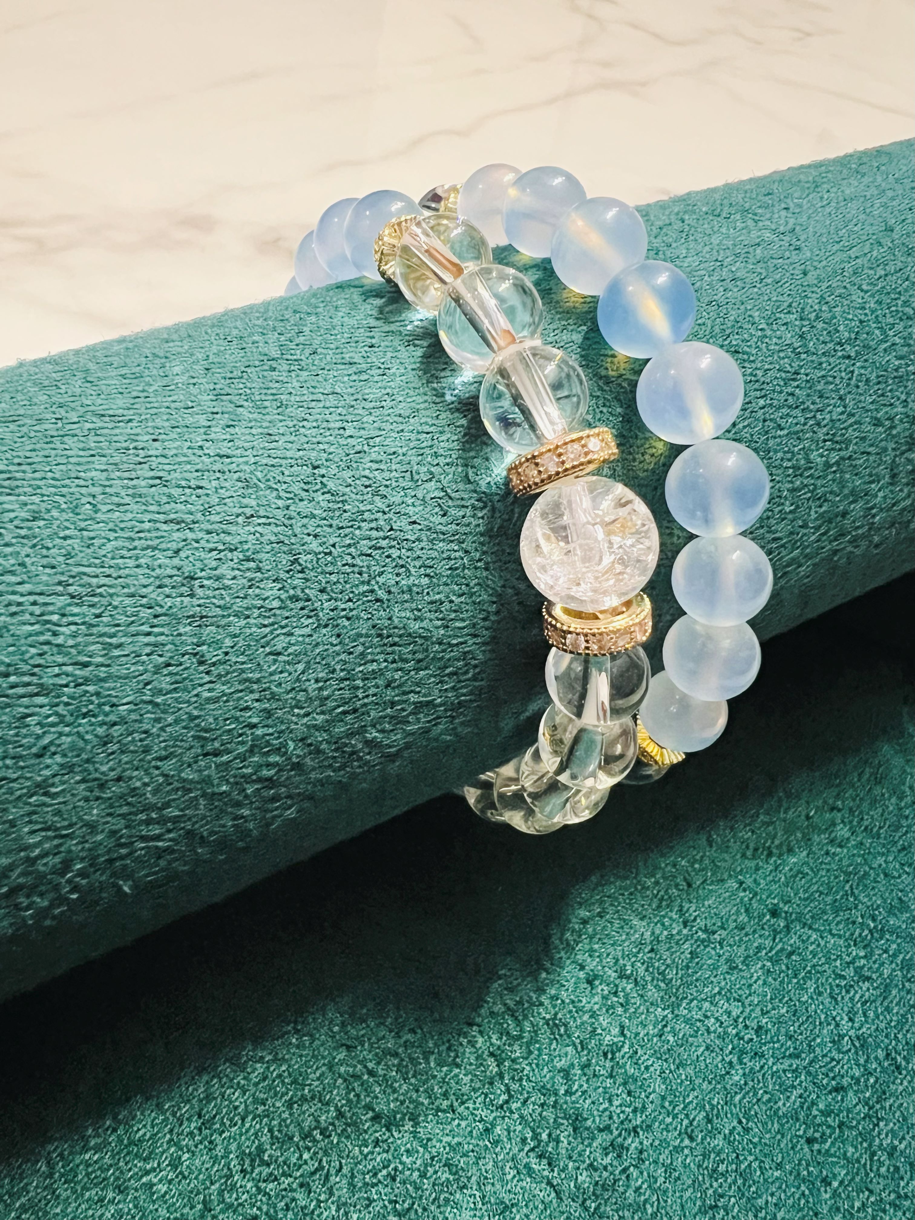 Himalayan Quartz, Clear Quartz & Aquamarine Bracelet
