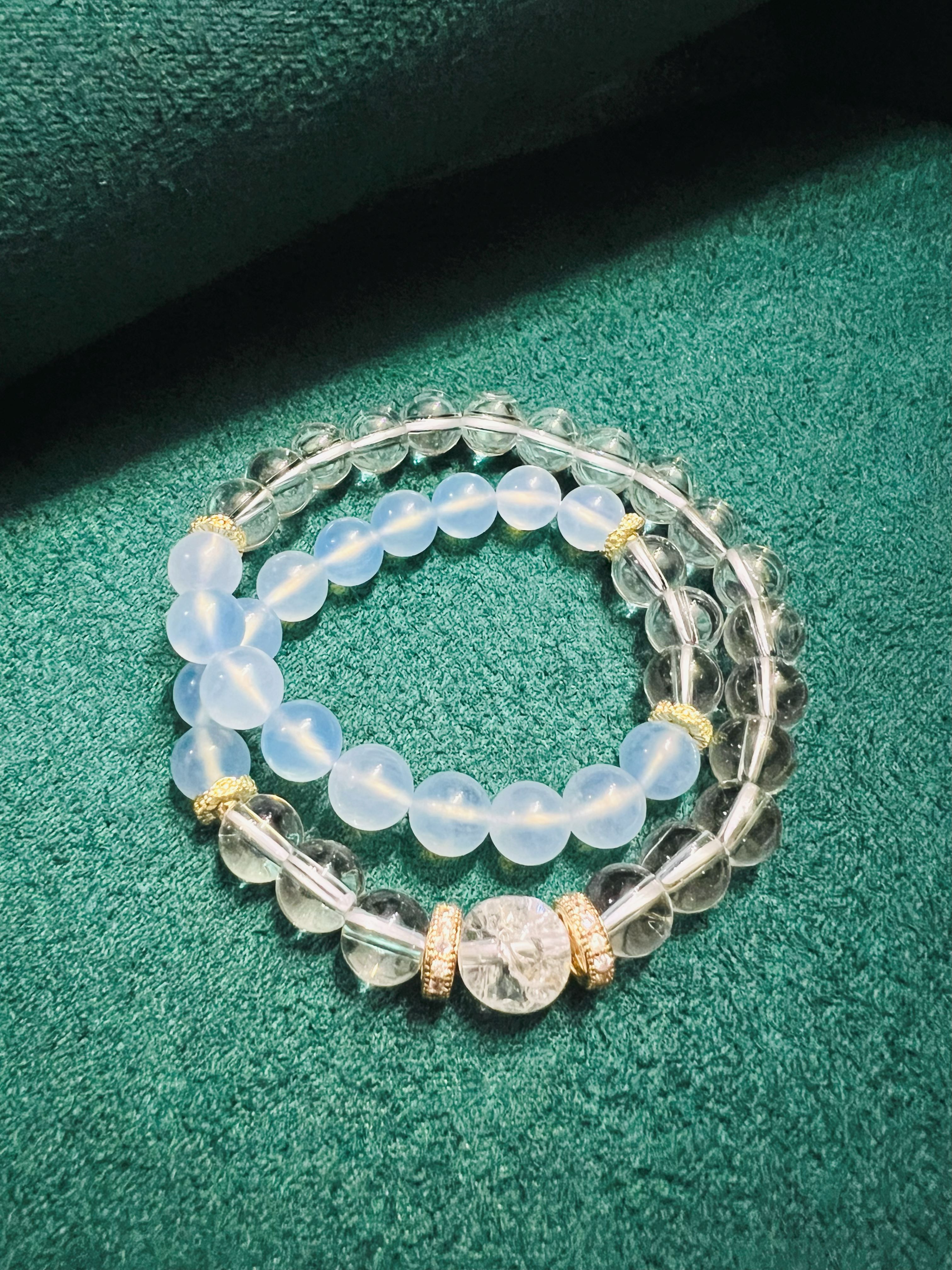 Himalayan Quartz, Clear Quartz & Aquamarine Bracelet