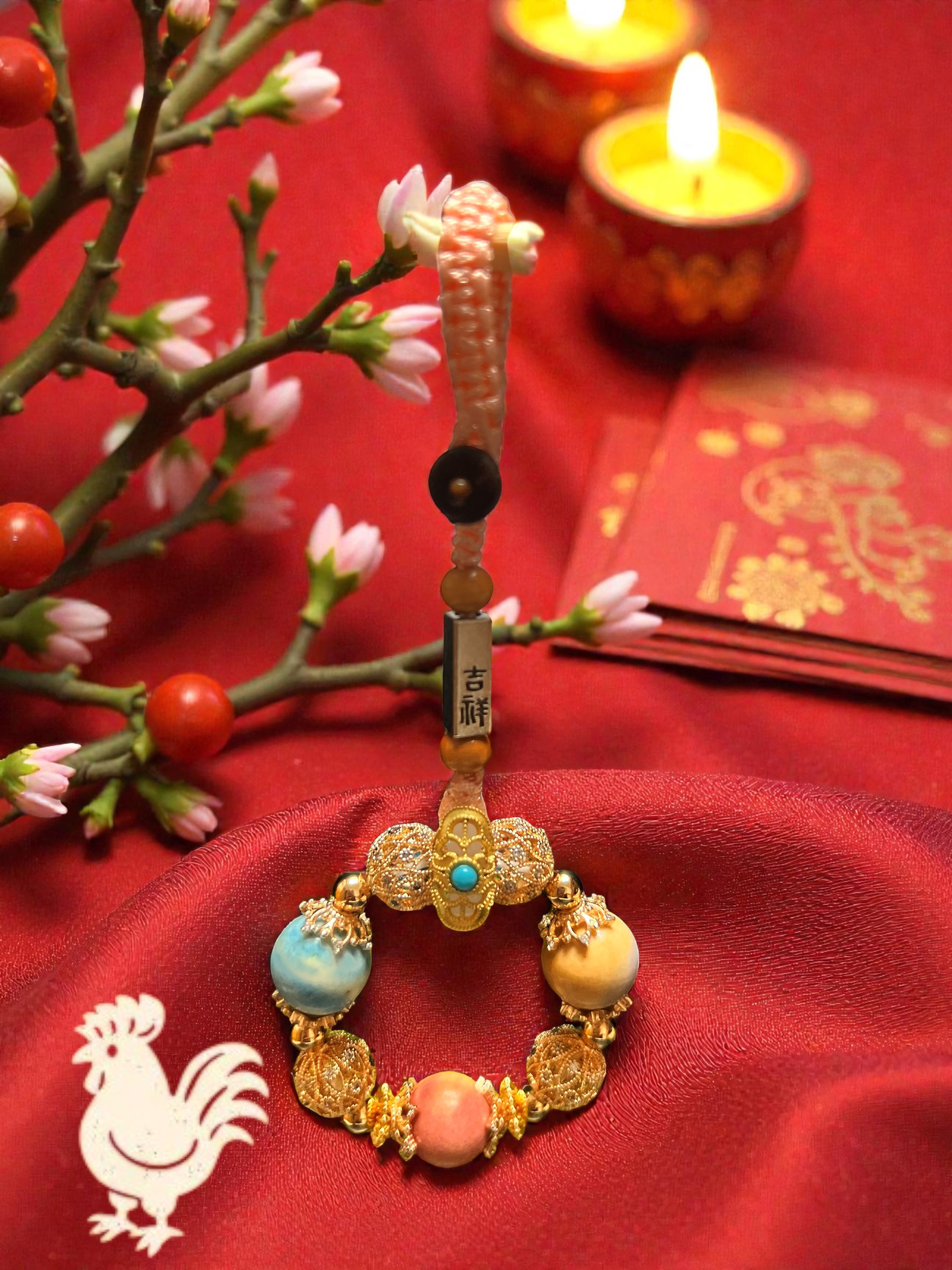 🐔 Rooster Zodiac Bag Charm — Alashan