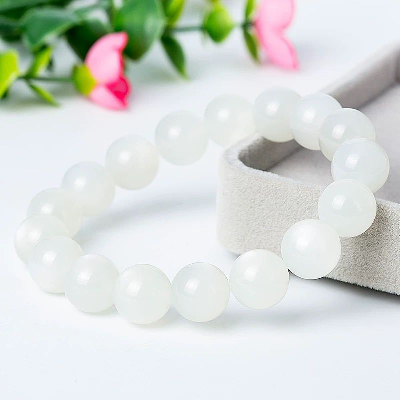 Love + Jade, Moonlit Promise - Natural Hetian White Jade