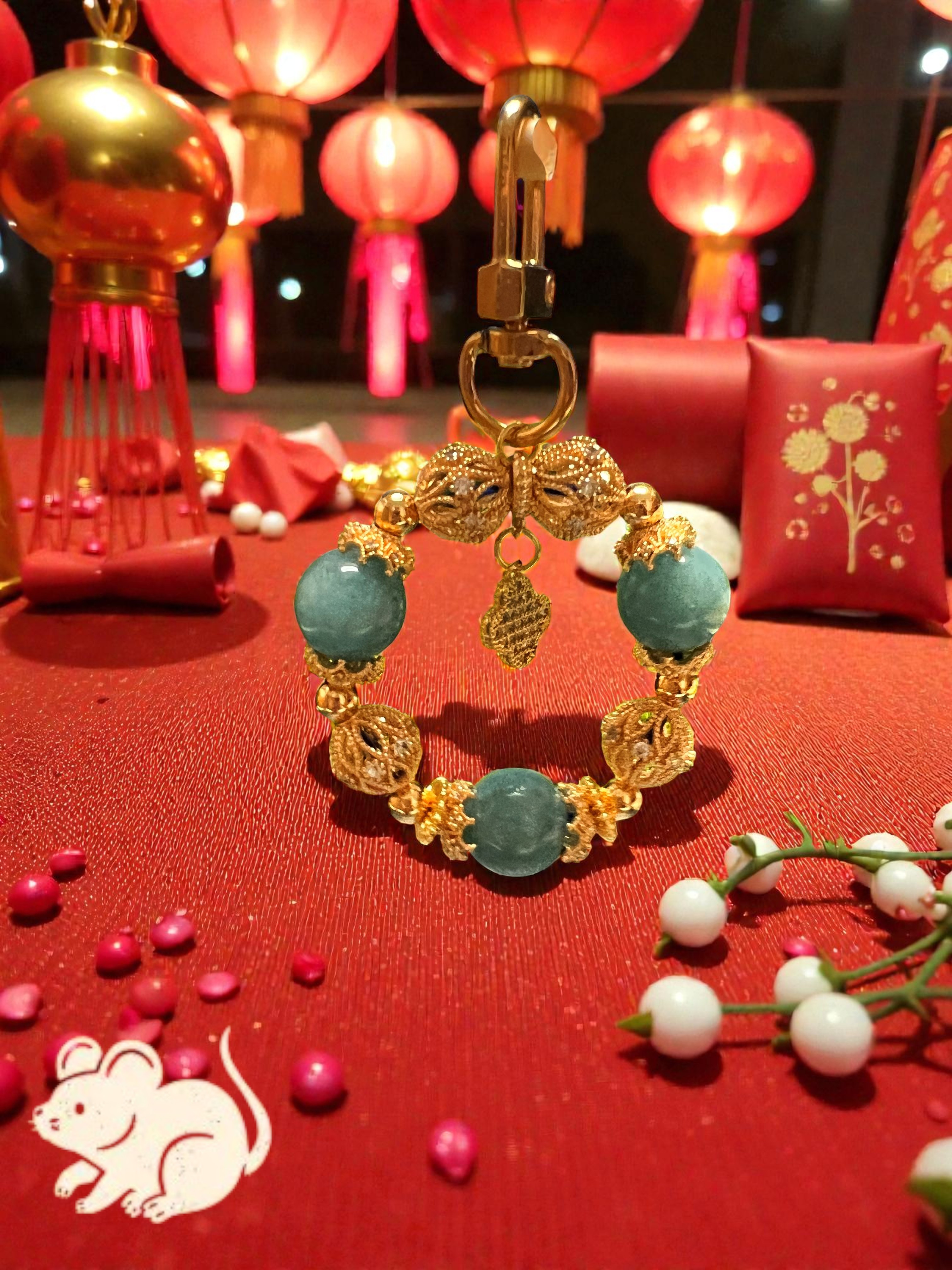 🐭 Rat Zodiac Charm — Aquamarine