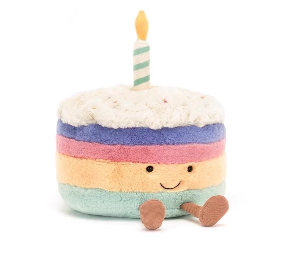Amuseables Rainbow Birthday Cake Plush Toy