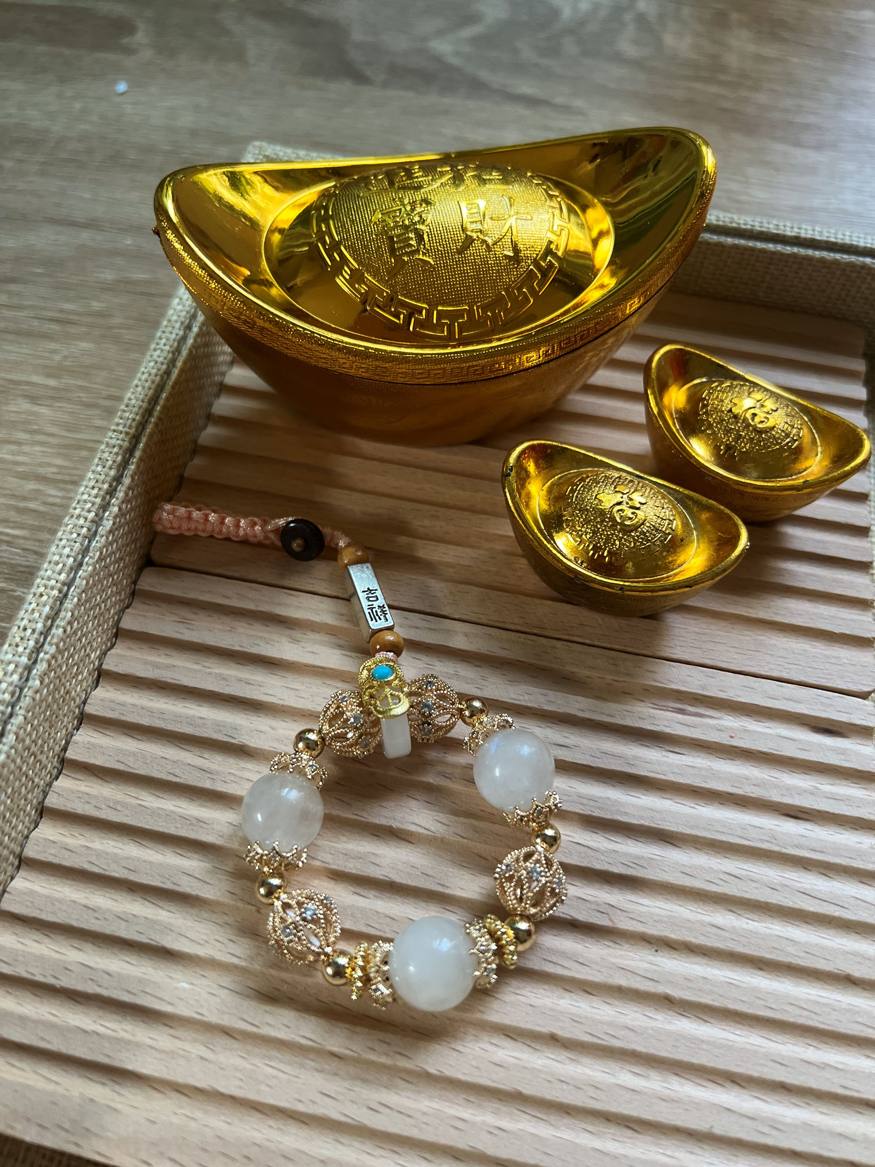 🐍 Snake Zodiac Bag Charm — Moonstone