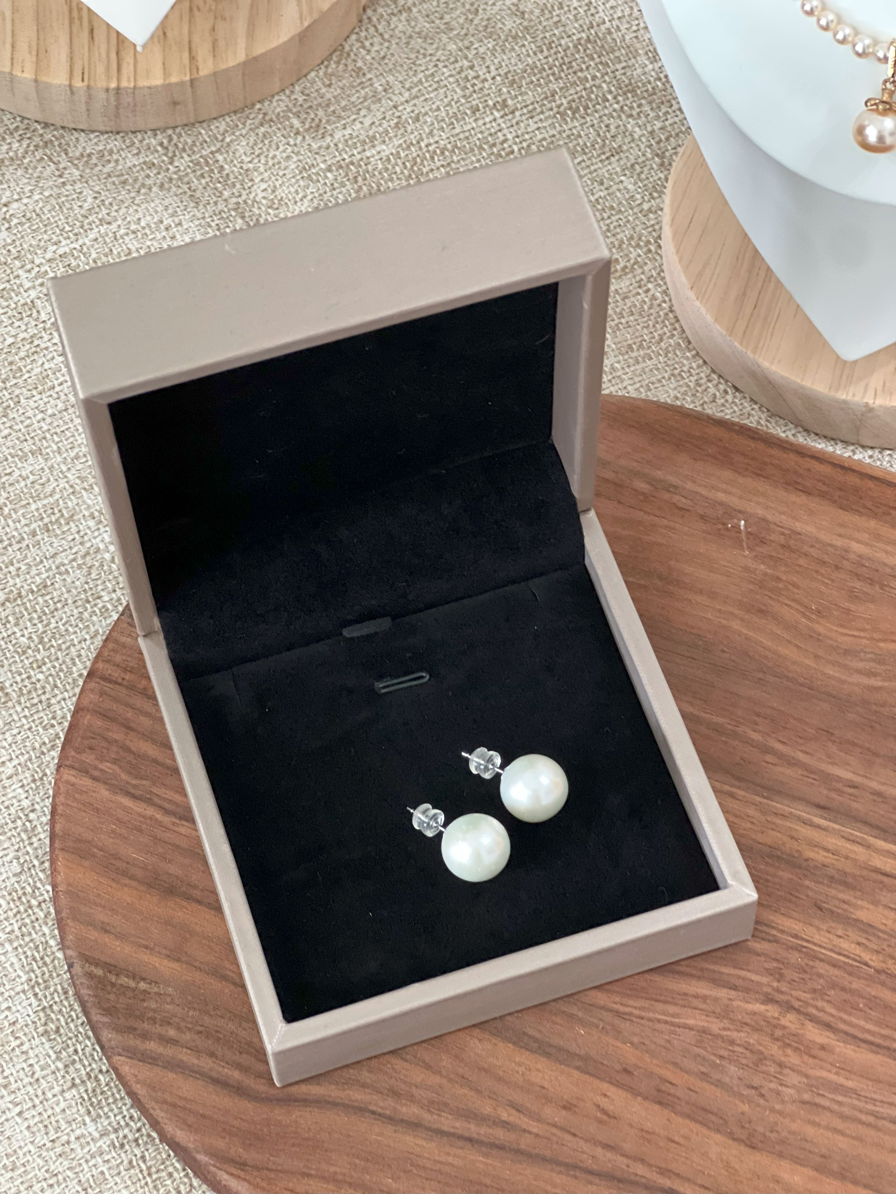 Edison 12mm White Pearl Stud Earrings – 5.52g | Certified Authentic