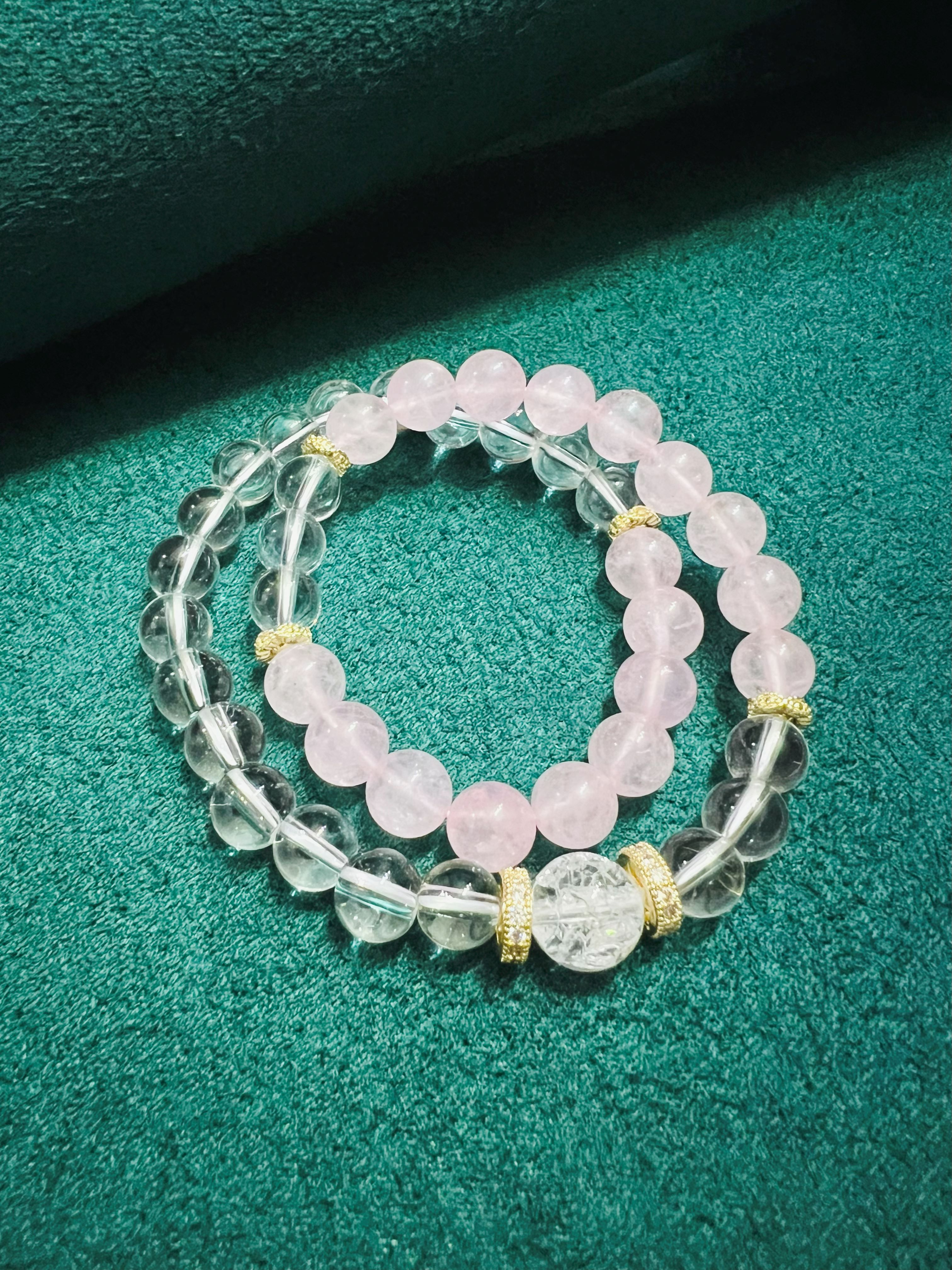 Himalayan Quartz, Clear Quartz & Rose Quartz Bracelet