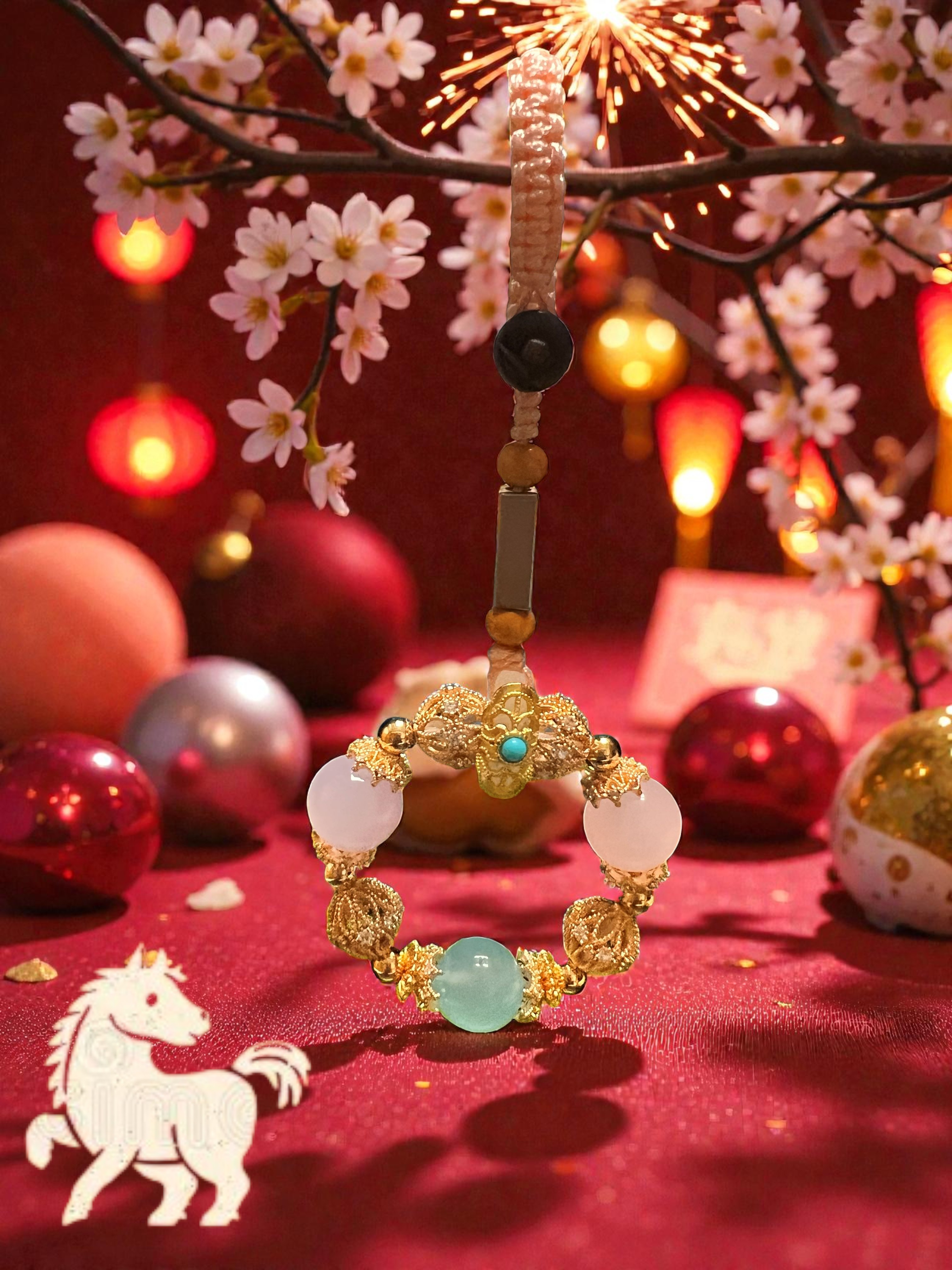 🐴 Horse Zodiac Bag Charm — Morganite