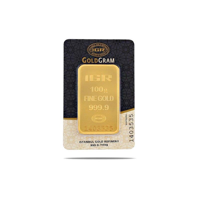 100 gr Gold Investment Bar - Istanbul Gold Refinery (IGR)