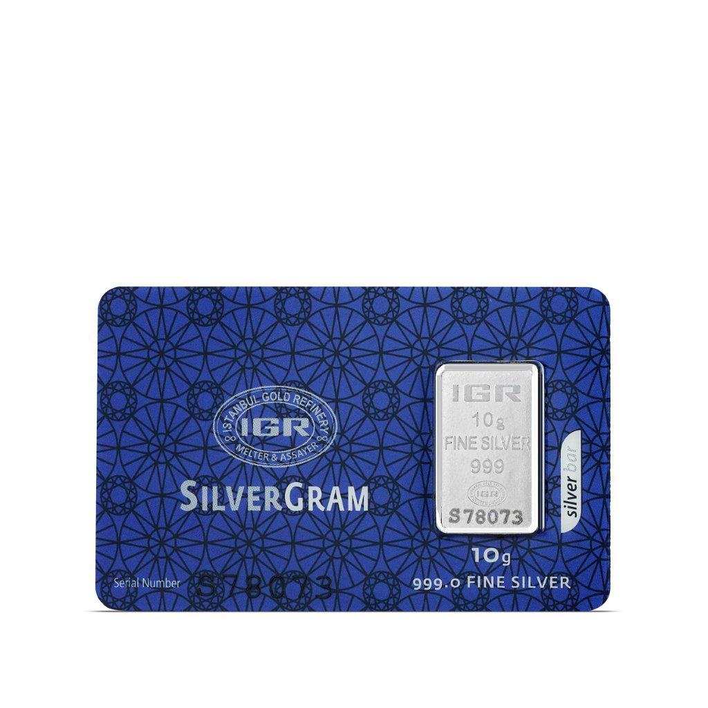 10 gr Silver Investment Bar - Istanbul Gold Refinery (IGR)