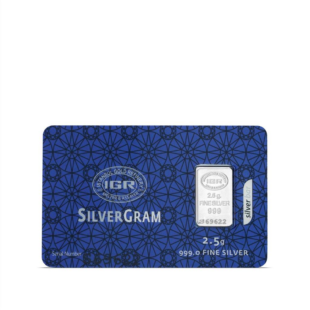 2.5 gr Silver Investment Bar - Istanbul Gold Refinery (IGR)