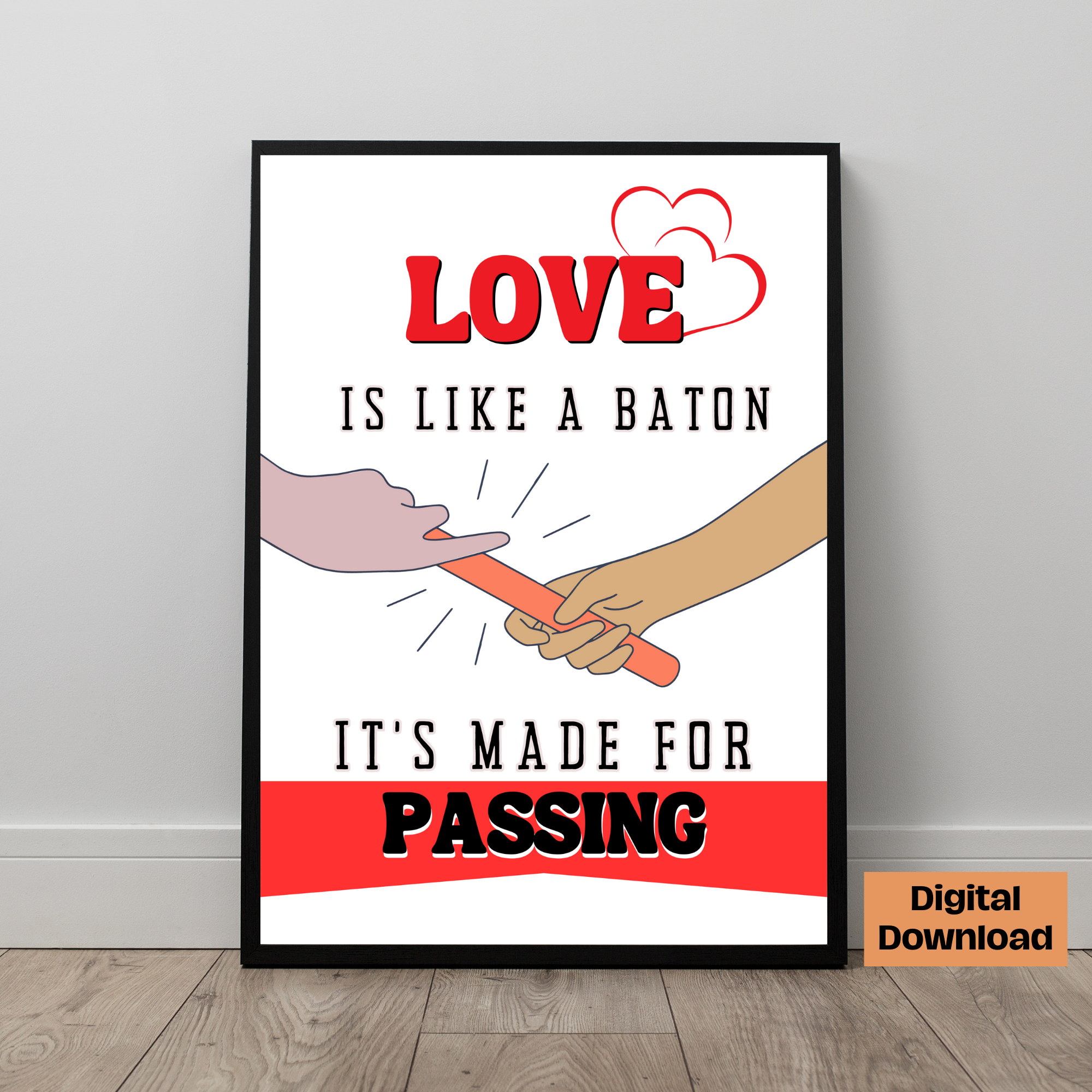 Love and baton Wall Art