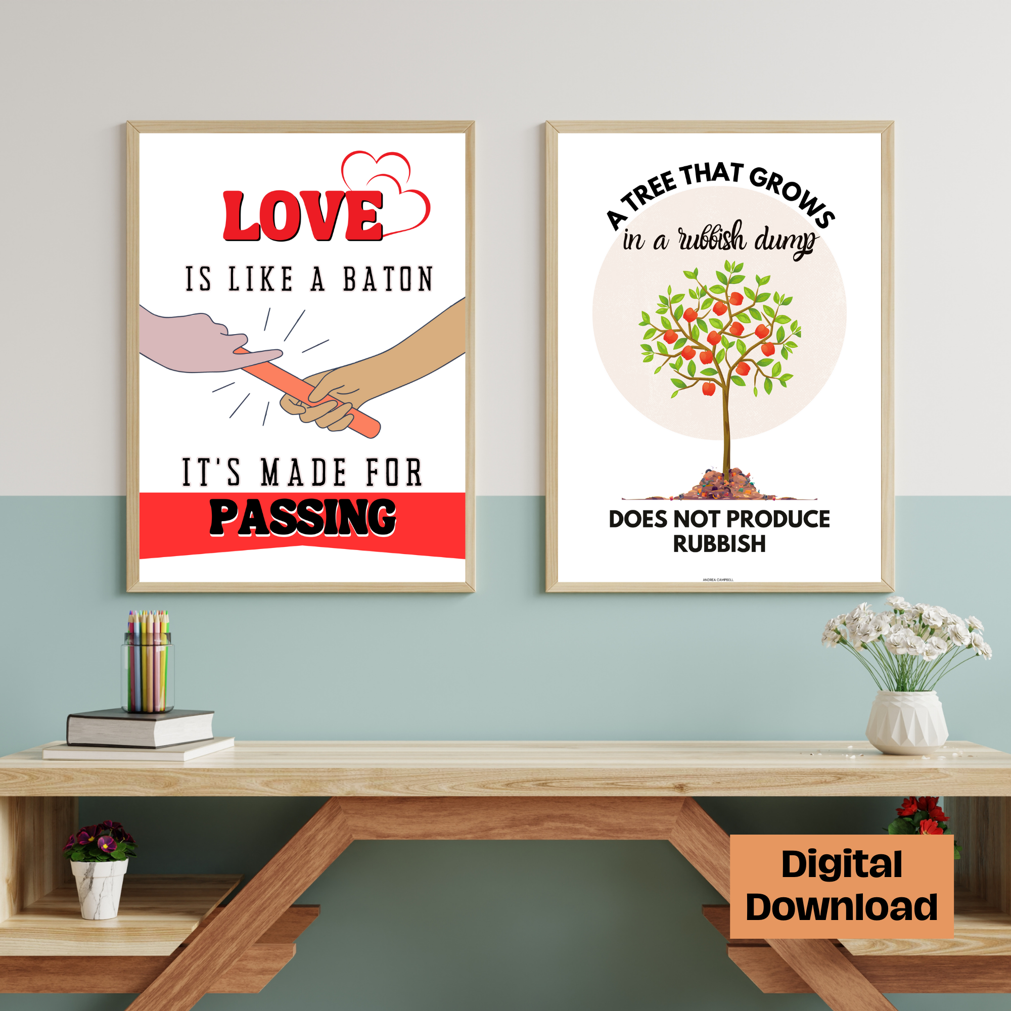 Love and baton Wall Art