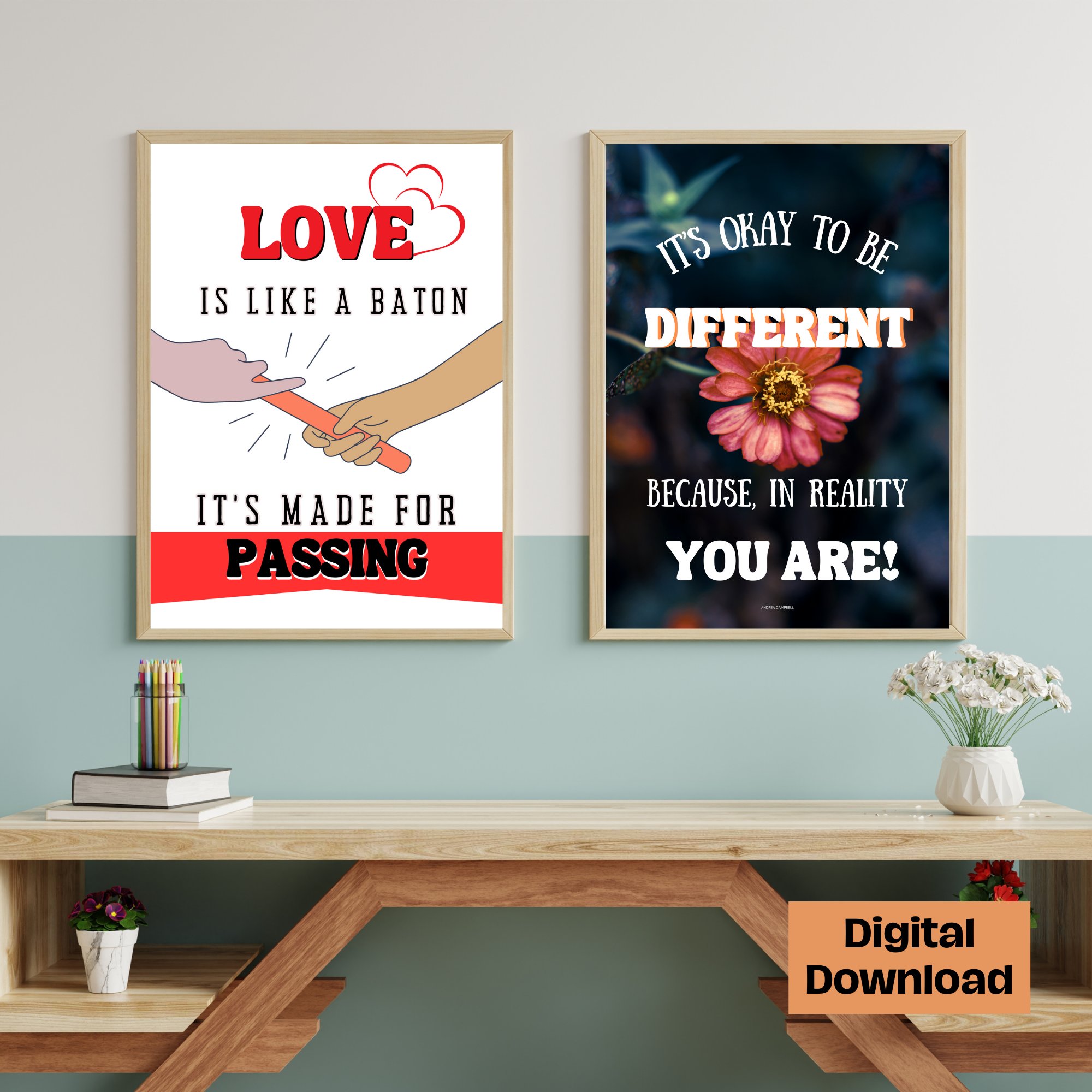 Love and baton Wall Art