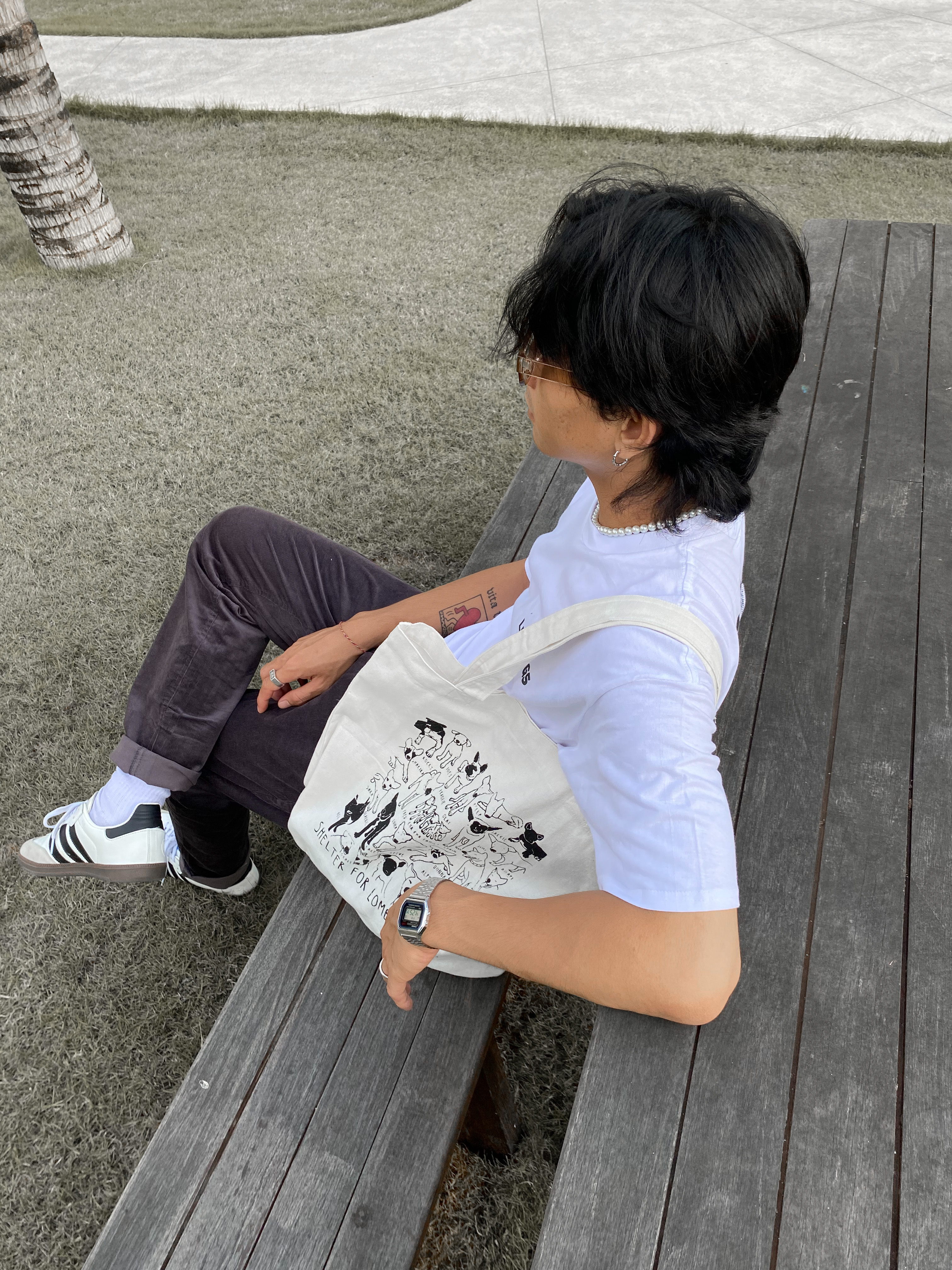 Tote bag cartoon dogs