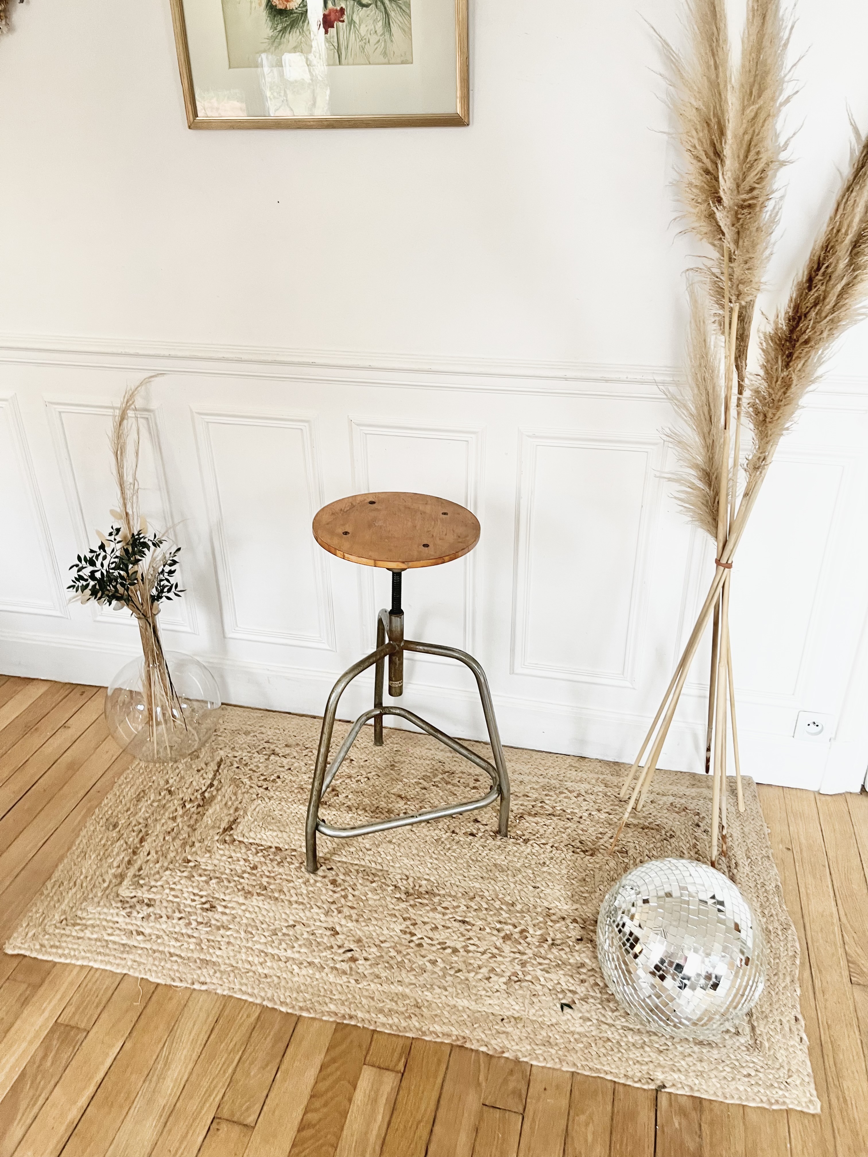 Tabouret industriel vintage 