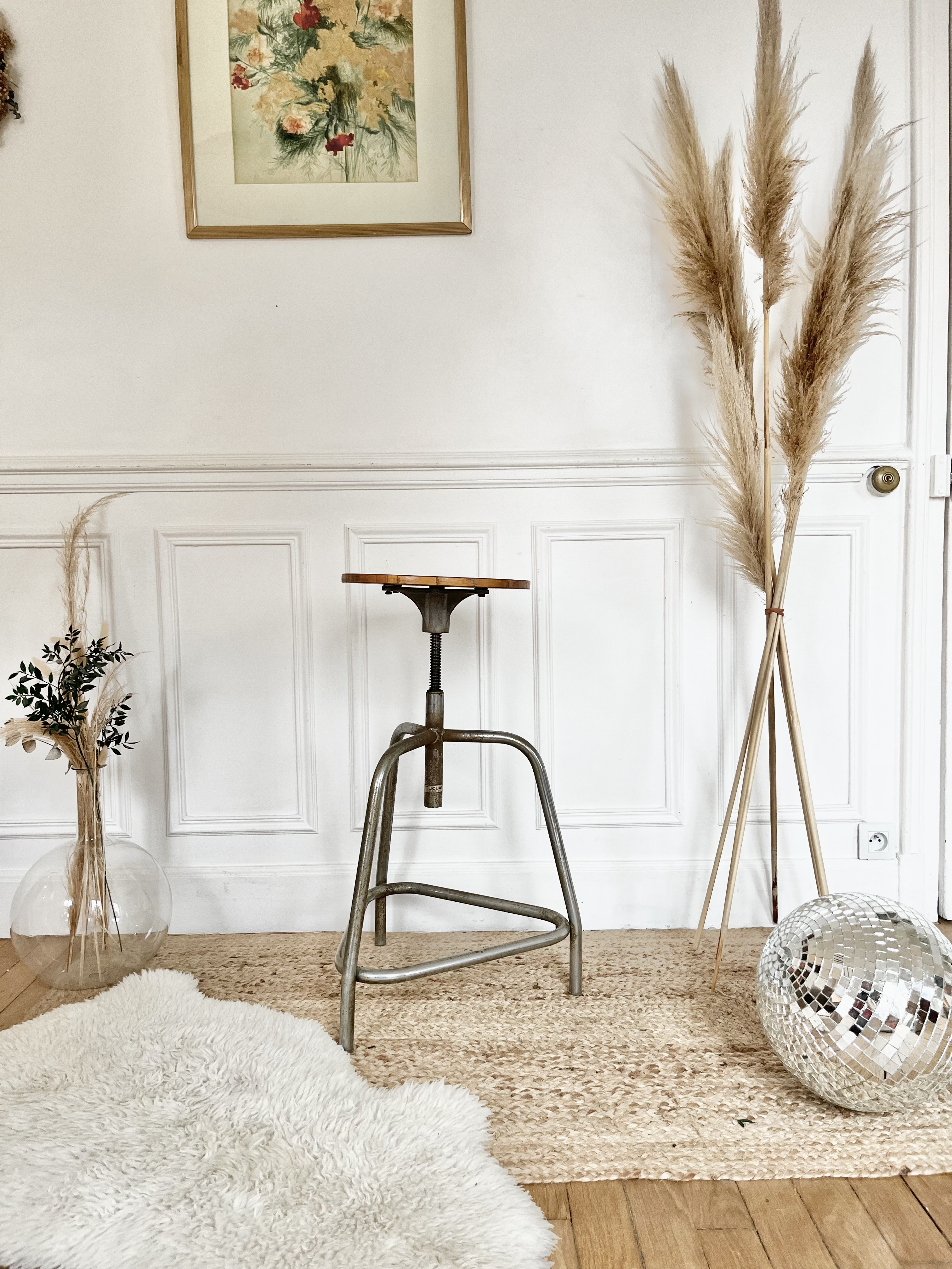 Tabouret industriel vintage 