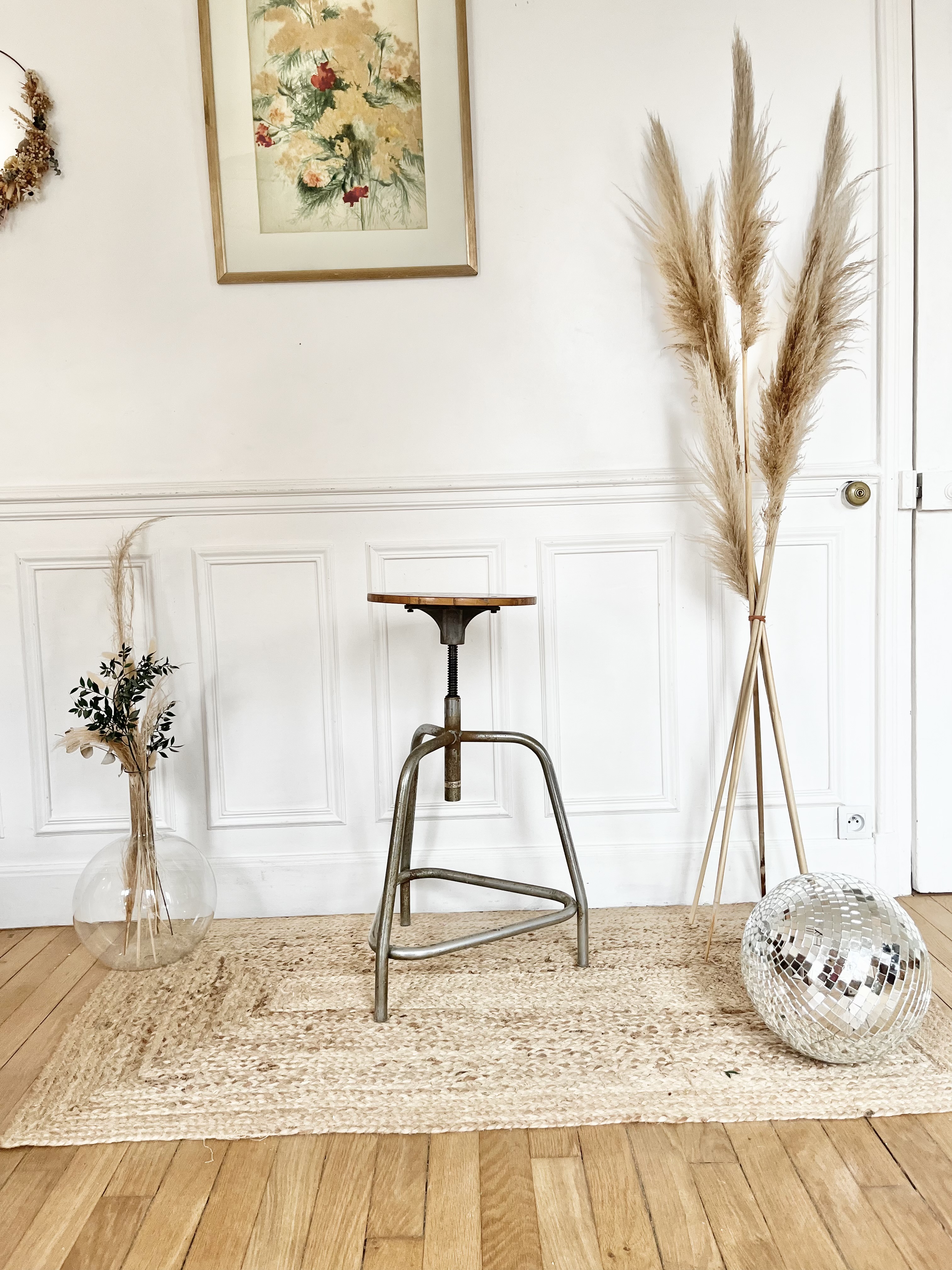 Tabouret industriel vintage 